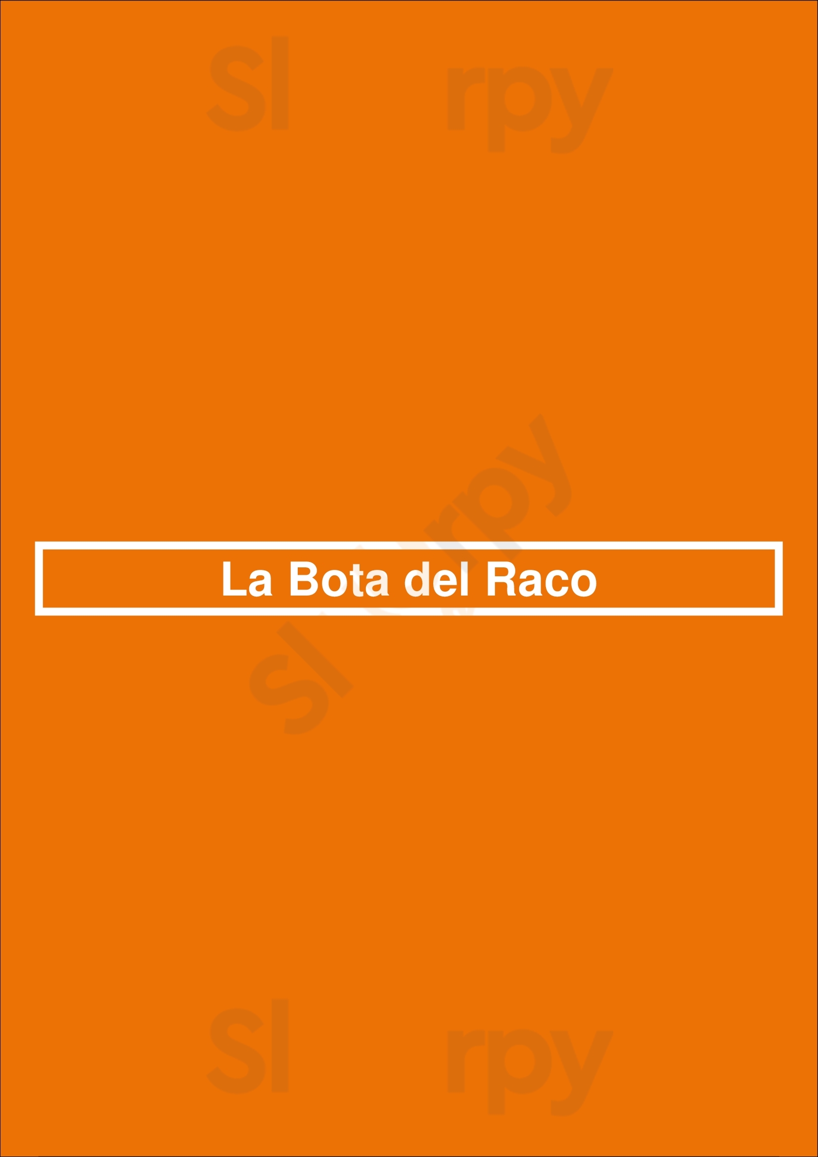 La Bota Del Raco Vilafranca del Penedès Menu - 1