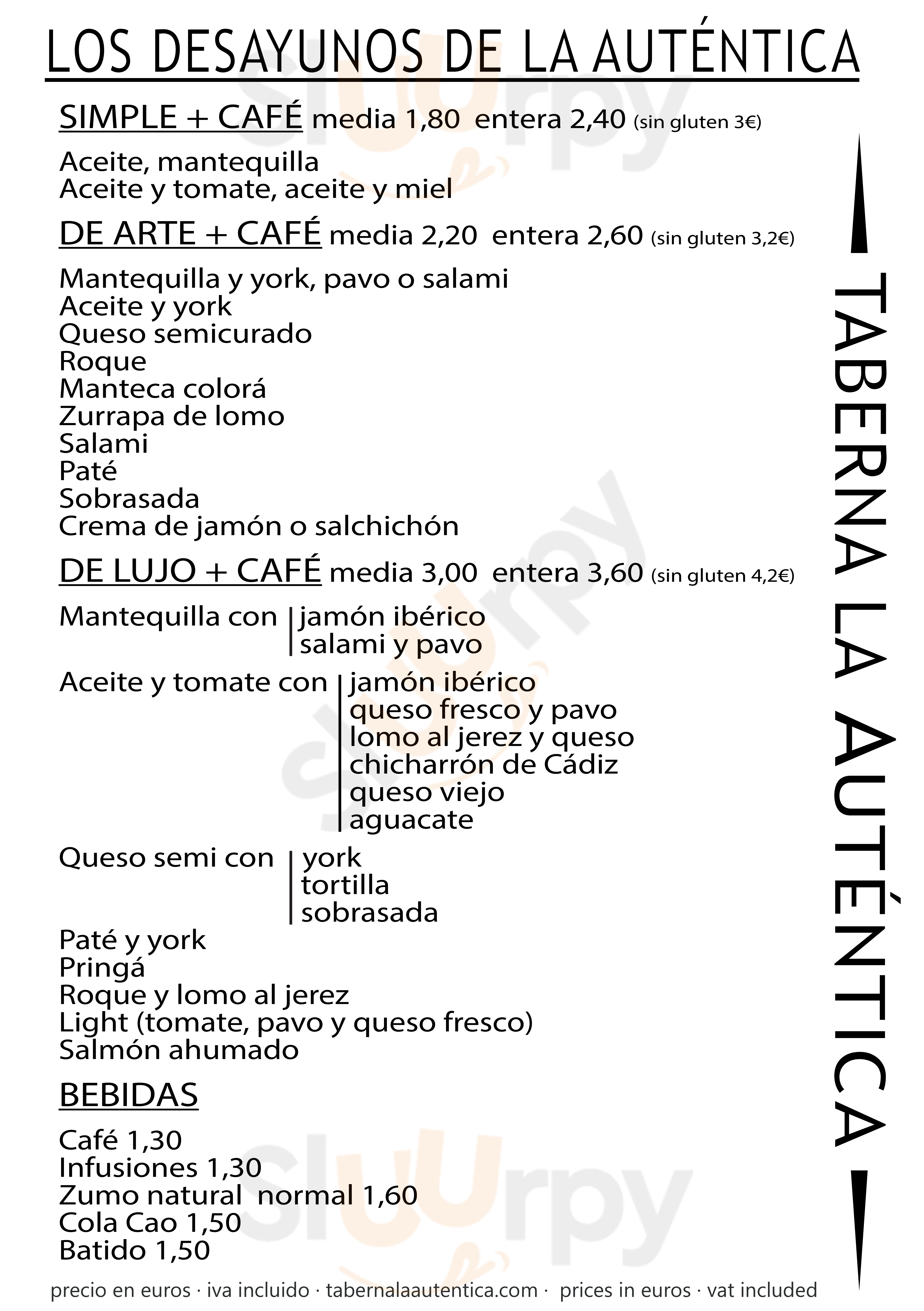 Taberna La Autentica - Montequinto Dos Hermanas Menu - 1