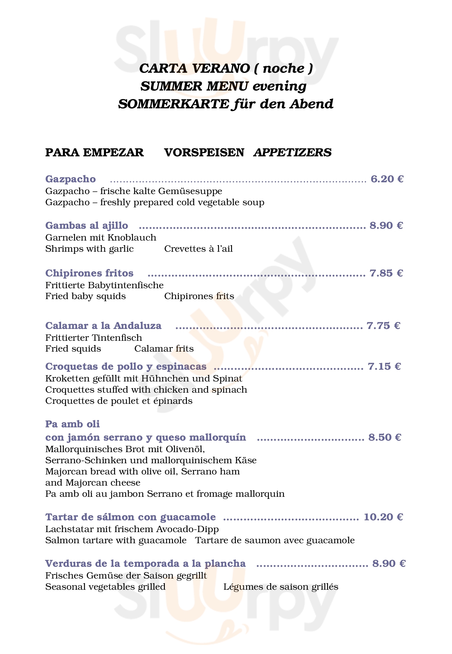 Main Menu - Las Delicias