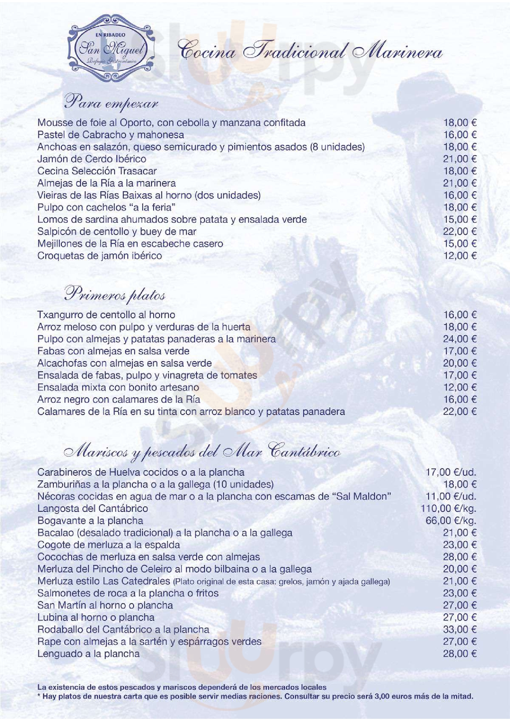 Restaurante San Miguel Ribadeo Menu - 1
