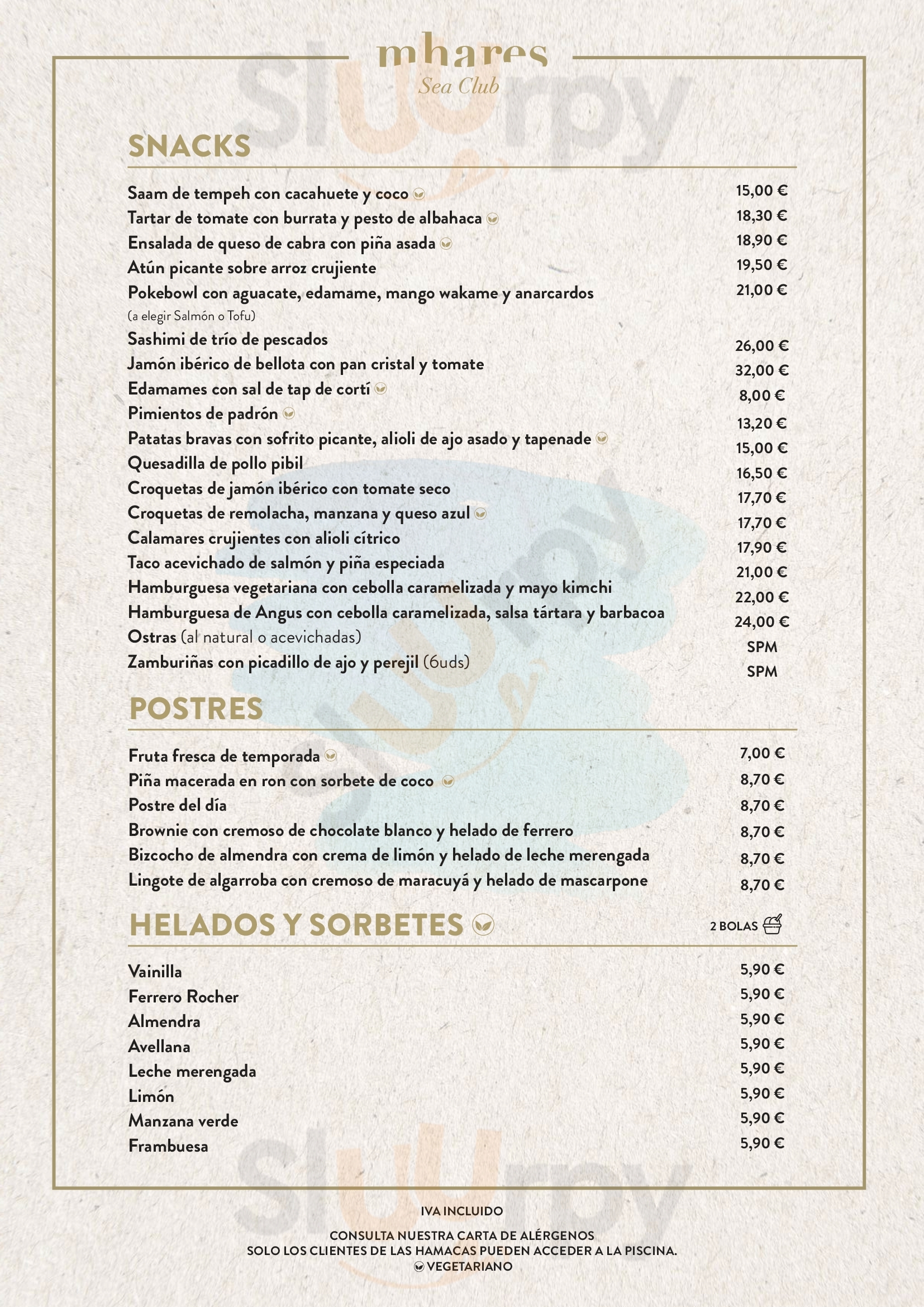 Mhares Sea Club Llucmajor Menu - 1