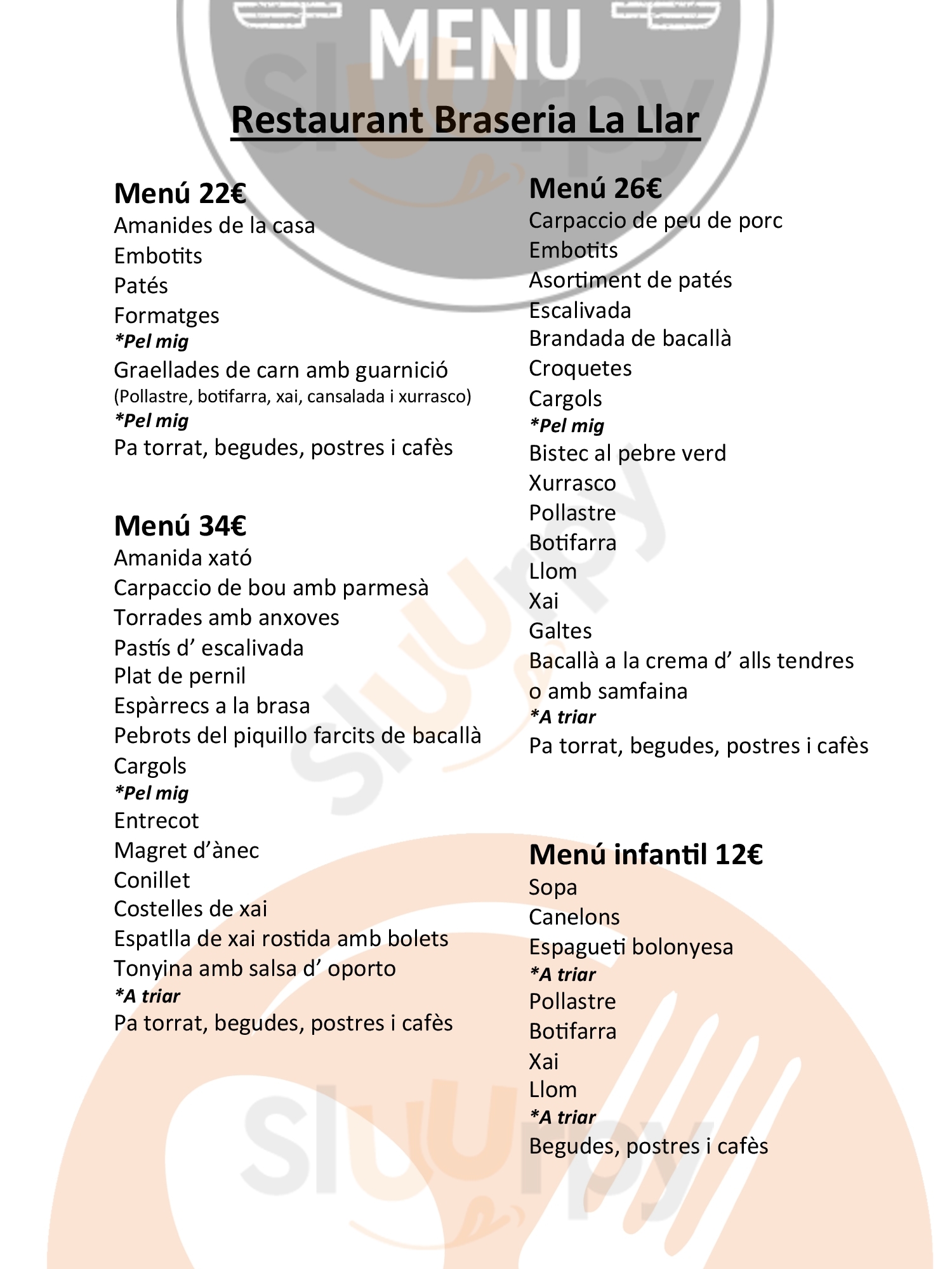 Braseria La Llar Sant Celoni Menu - 1