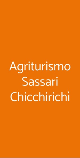 Agriturismo Chicchirichi, Sassari