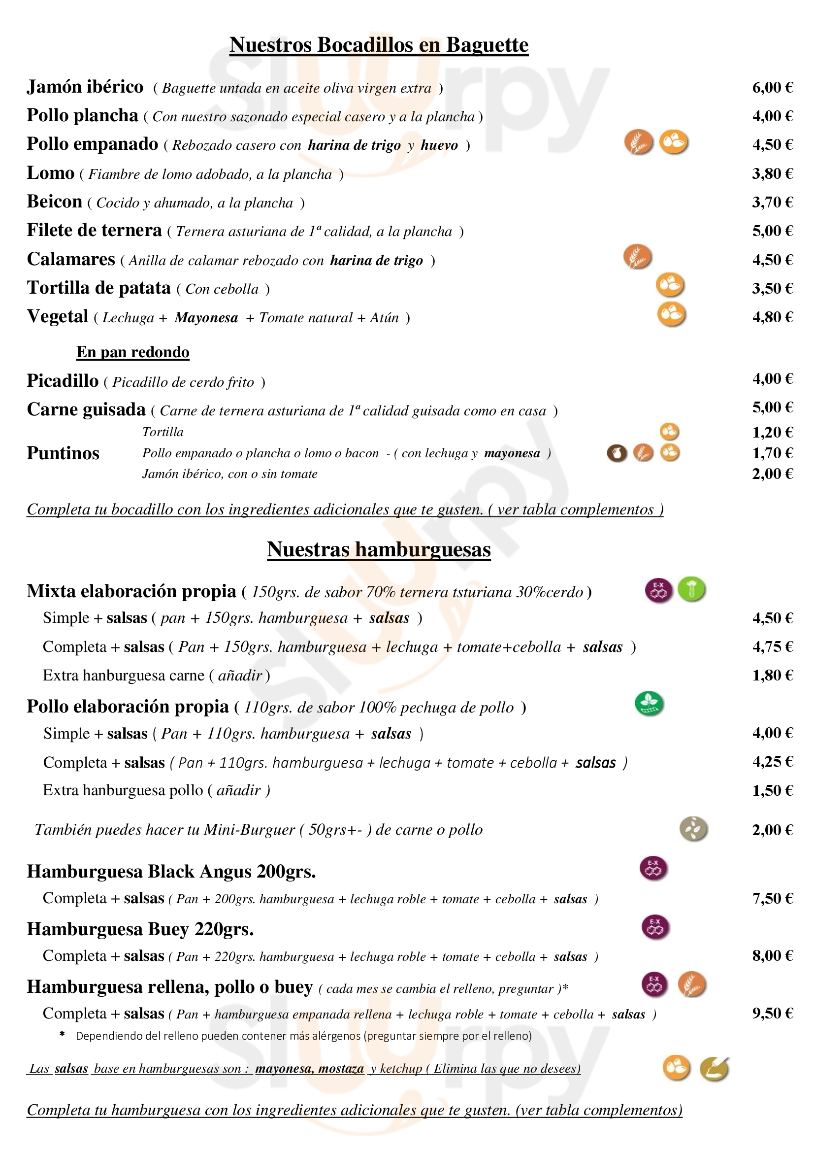 Bocateria Punto Final Pola de Siero Menu - 1