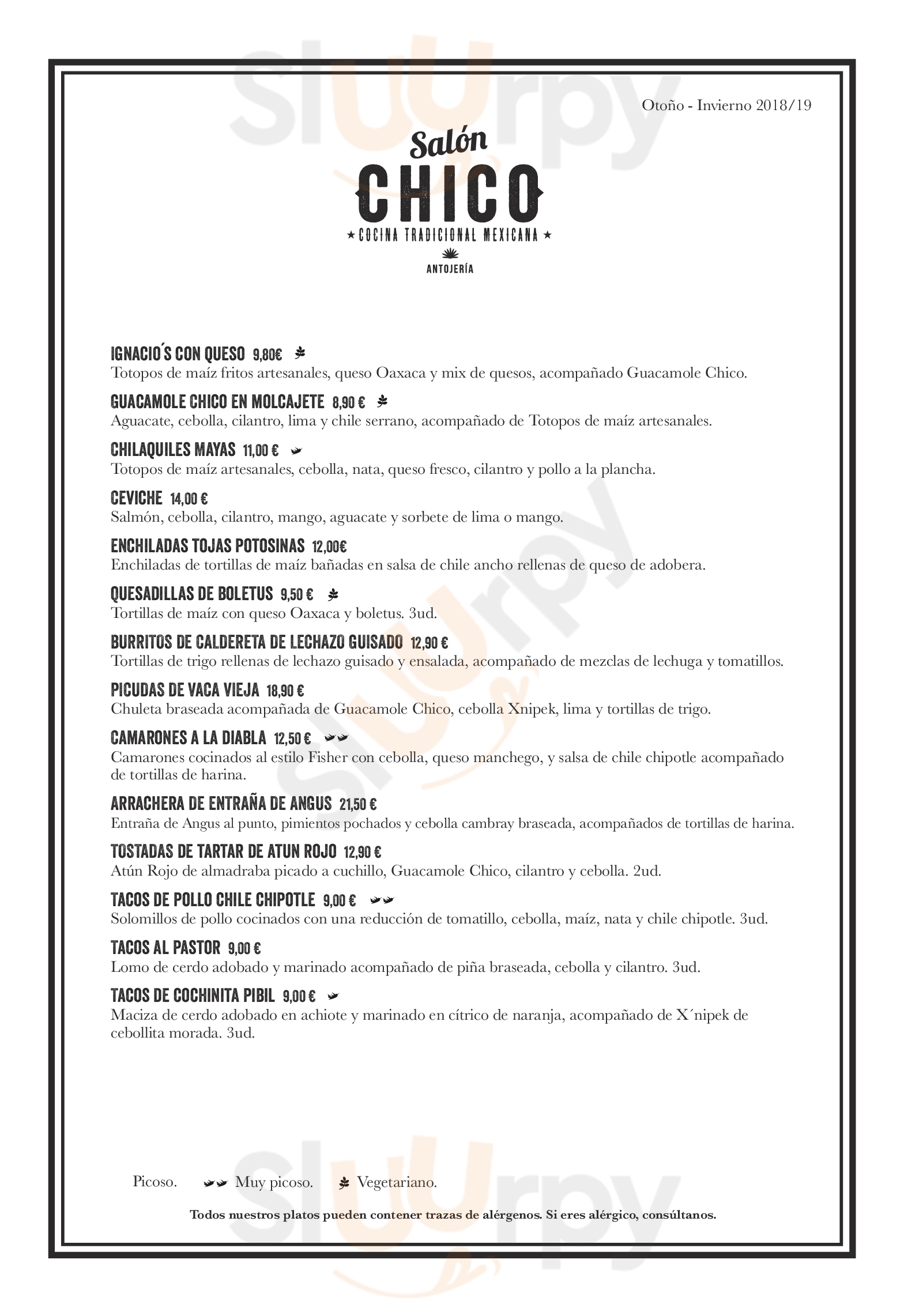 Salón Chico Arroyo de la Encomienda Menu - 1