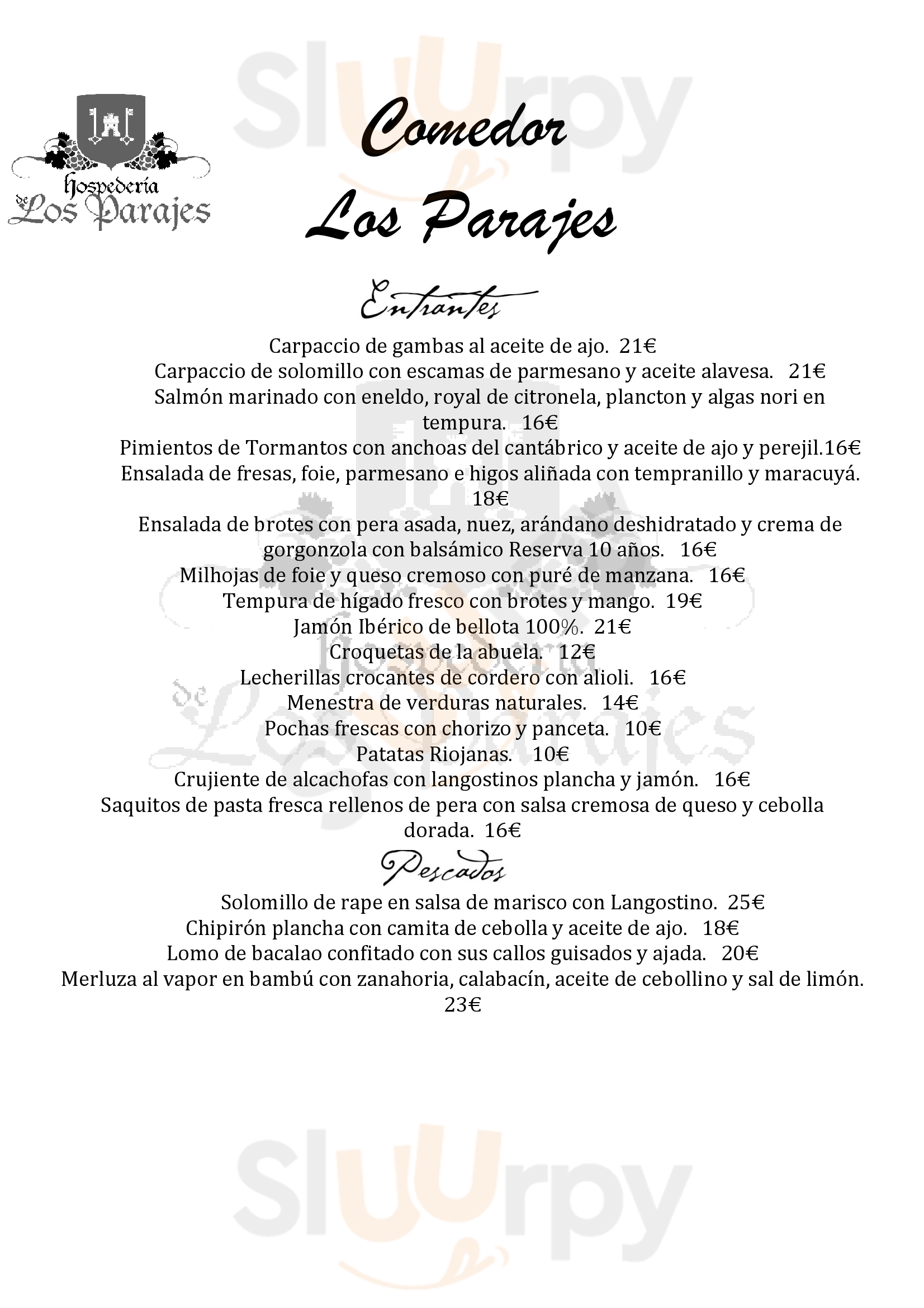 Restaurante Los Parajes Laguardia Menu - 1