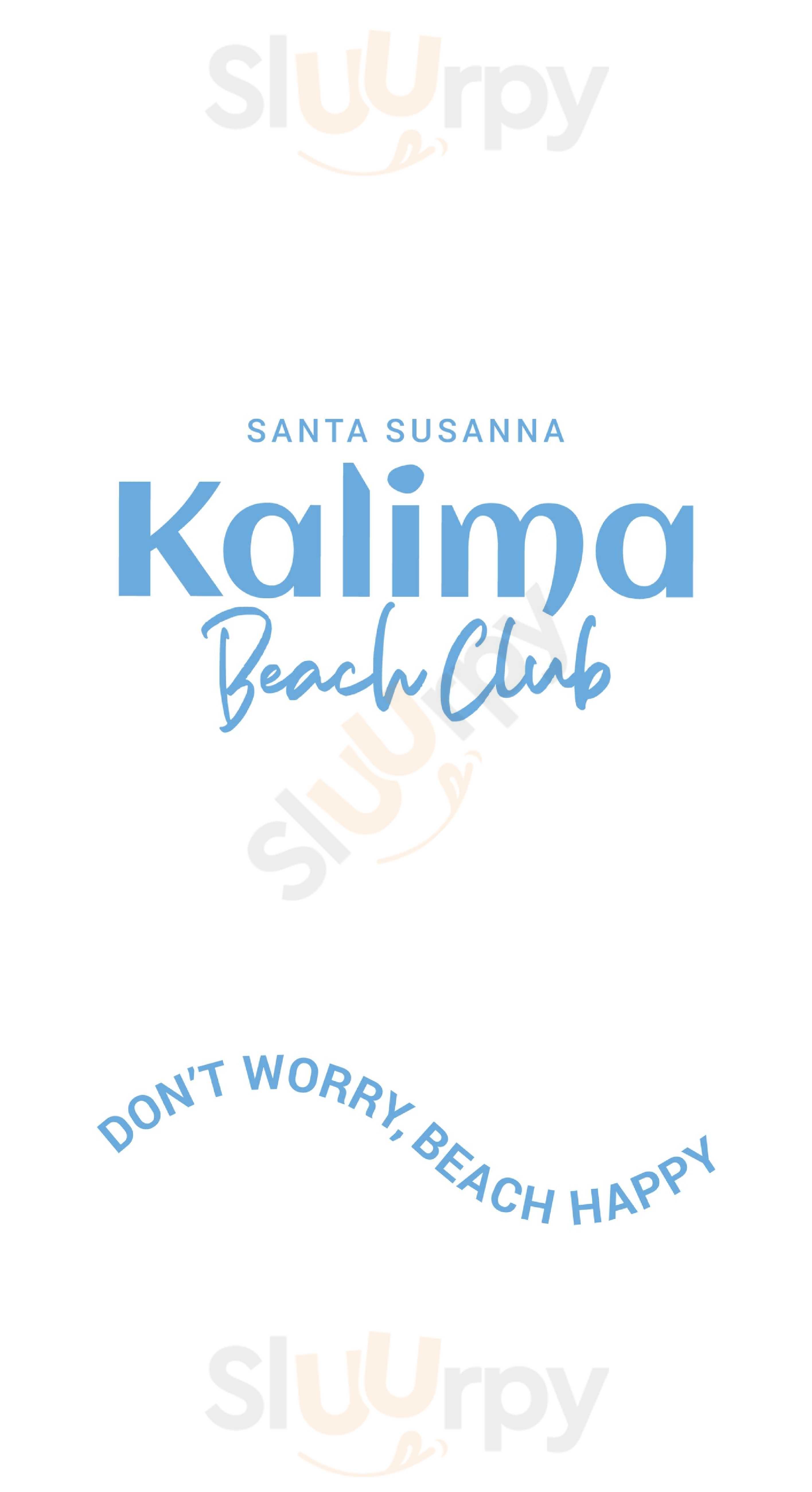 Kalima Beach Club By Alegria Santa Susanna Menu - 1