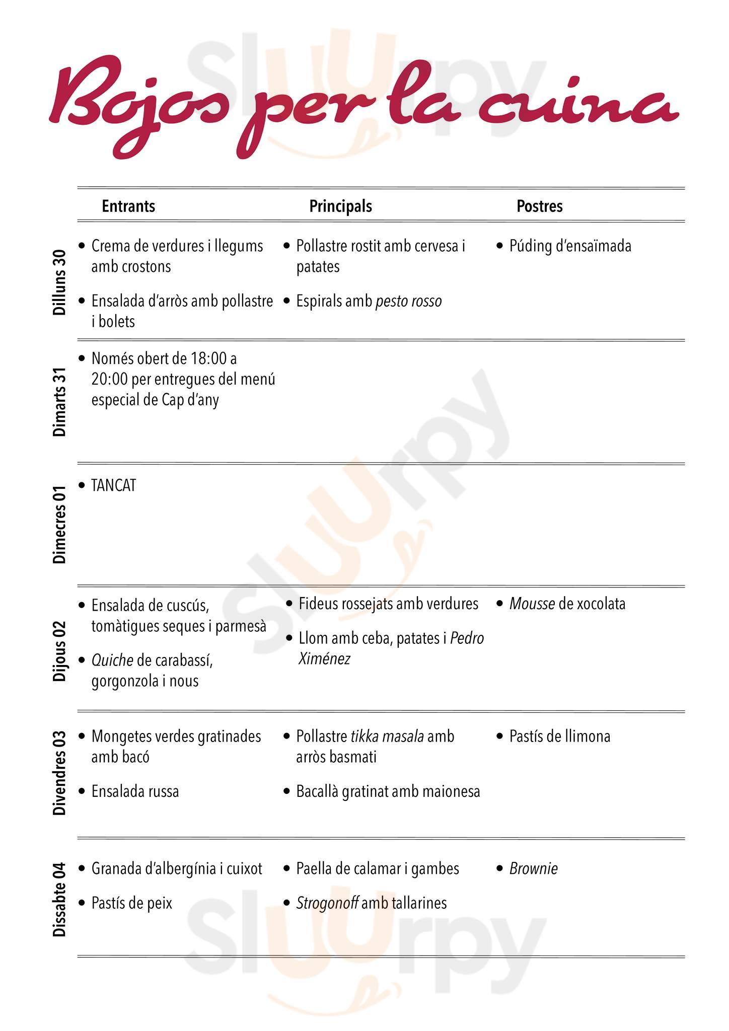 Bojos Per La Cuina Santa Maria del Camí Menu - 1