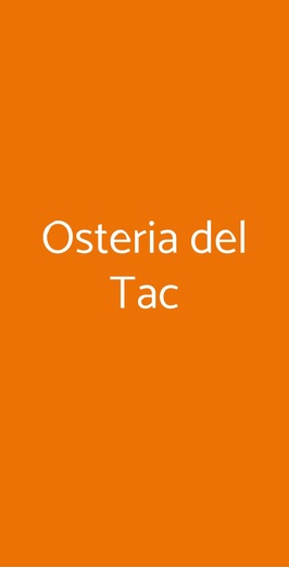 Osteria Del Tàc, Milano