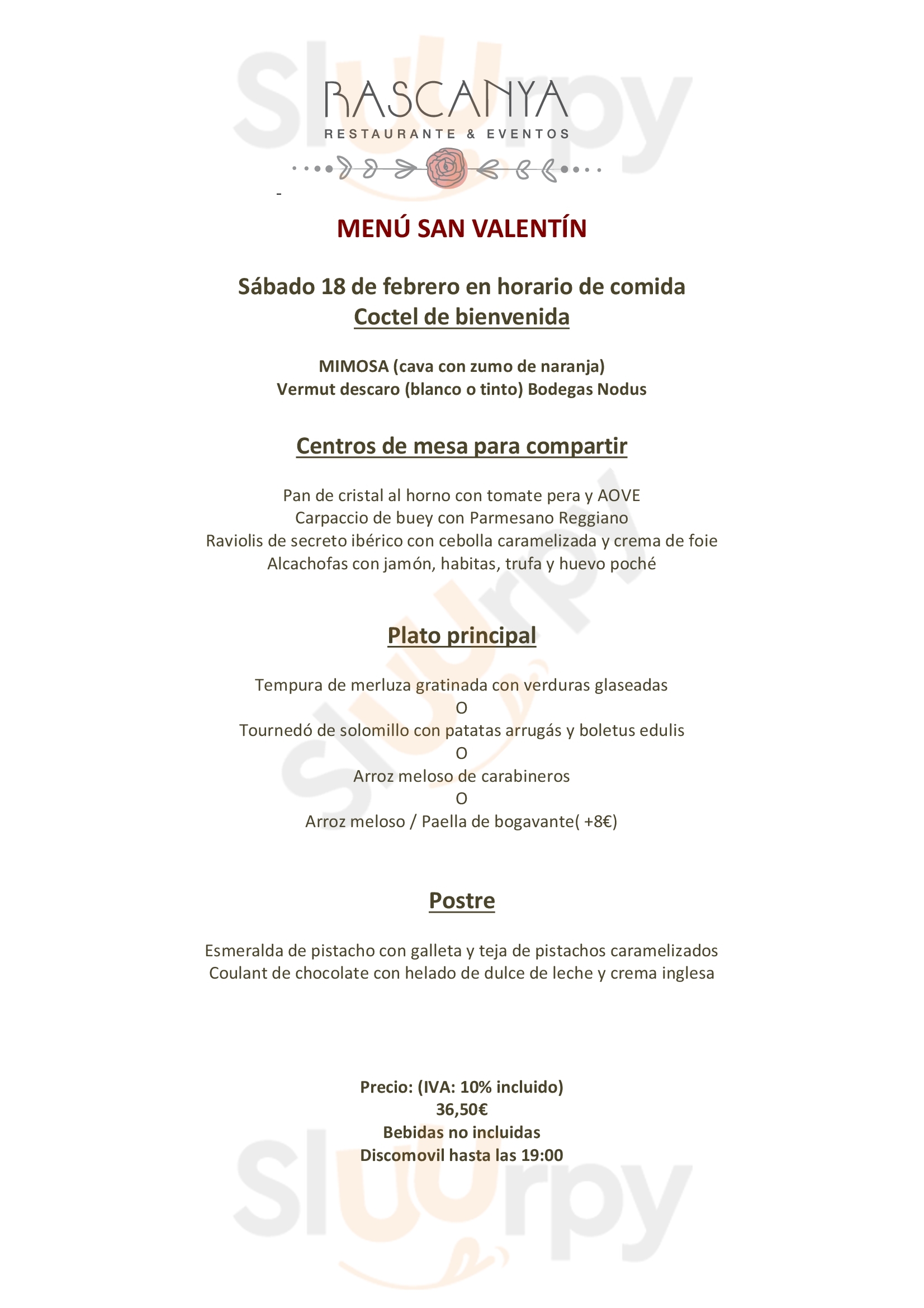 Restaurante Rascanya La Pobla de Vallbona Menu - 1