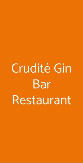 Crudité Gin Bar Restaurant, Bologna