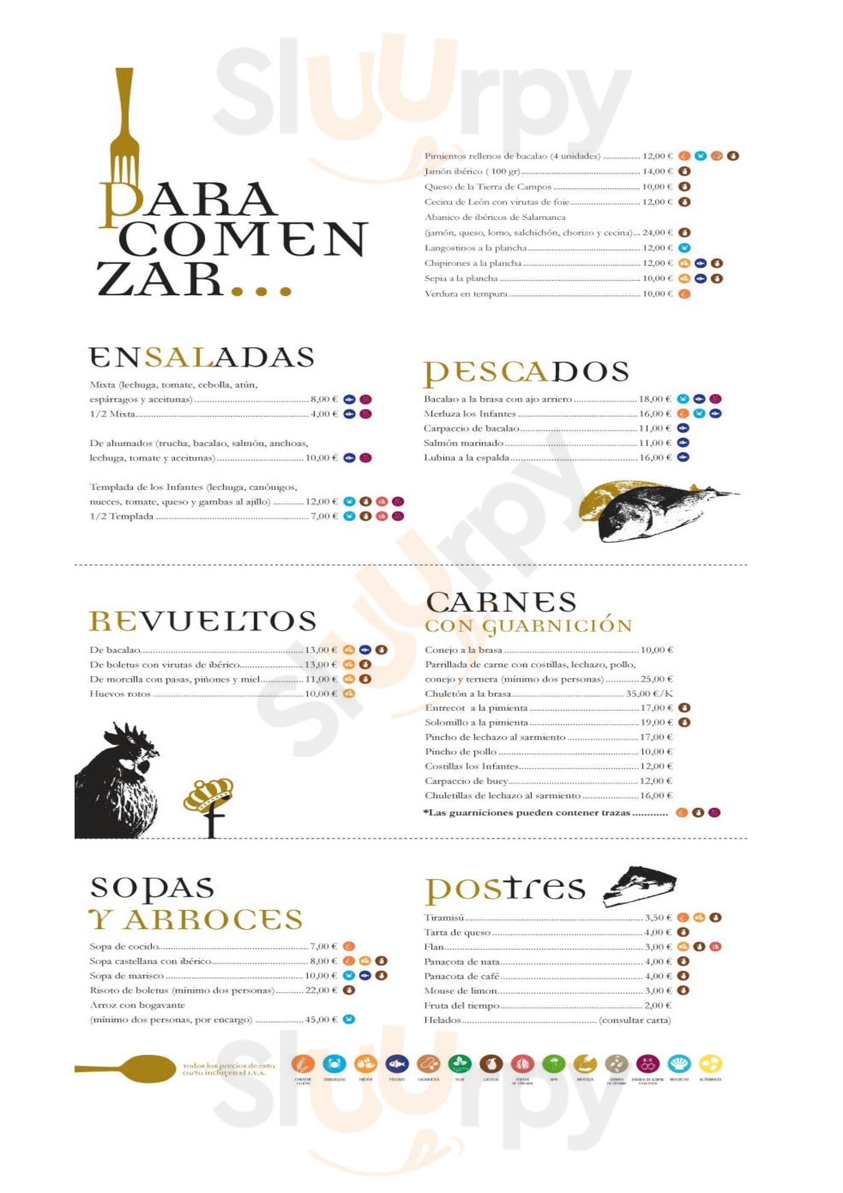 Los Infantes De Simancas Simancas Menu - 1