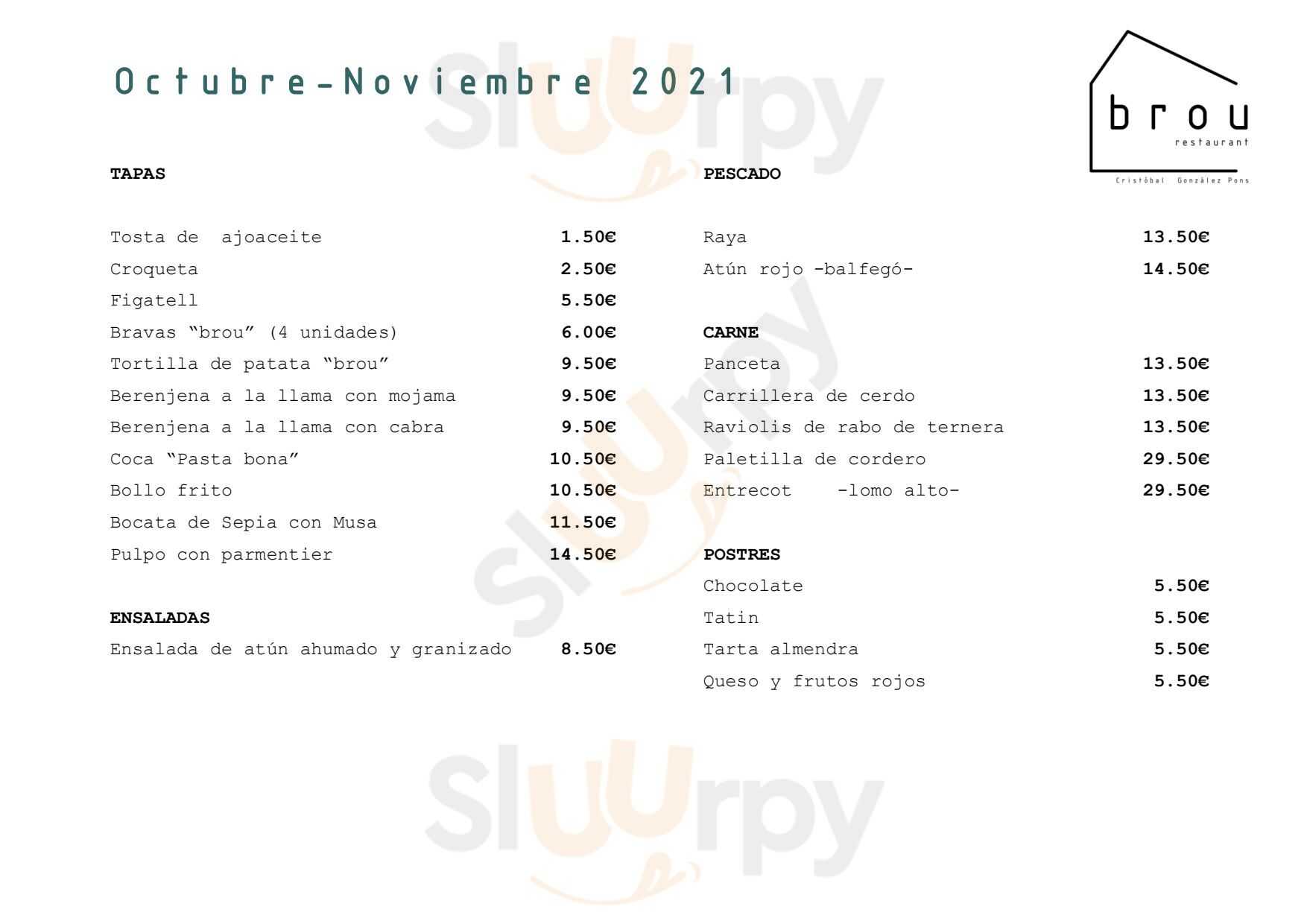 Brou Pedreguer Menu - 1