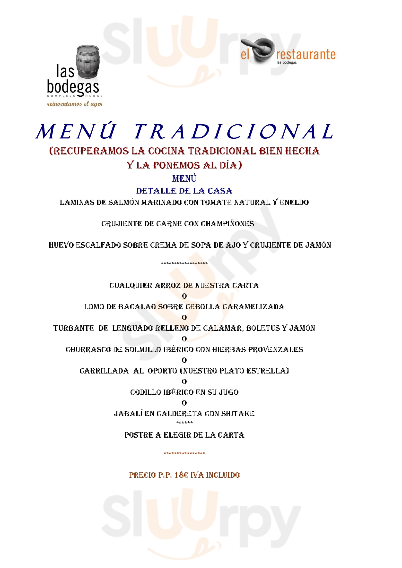 Restaurante Las Bodegas Chulilla Menu - 1