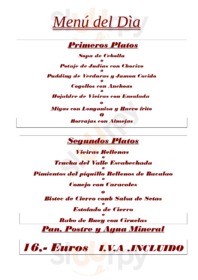 Restaurante La Jacetania menu