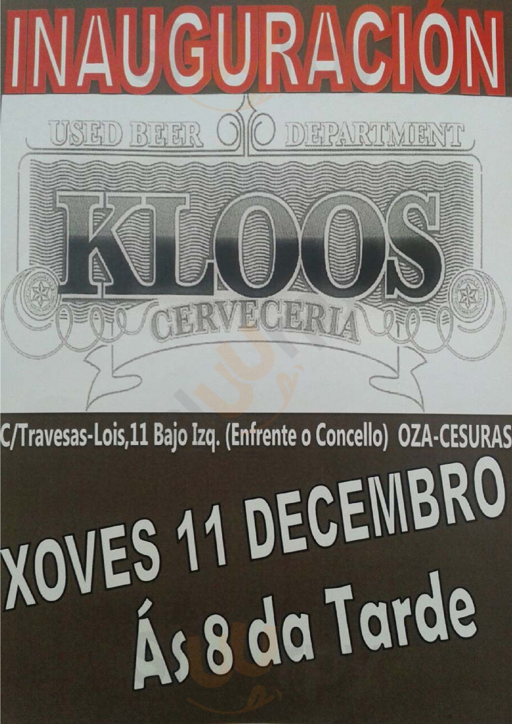 Cerveceria Kloos Oza de los Ríos Menu - 1