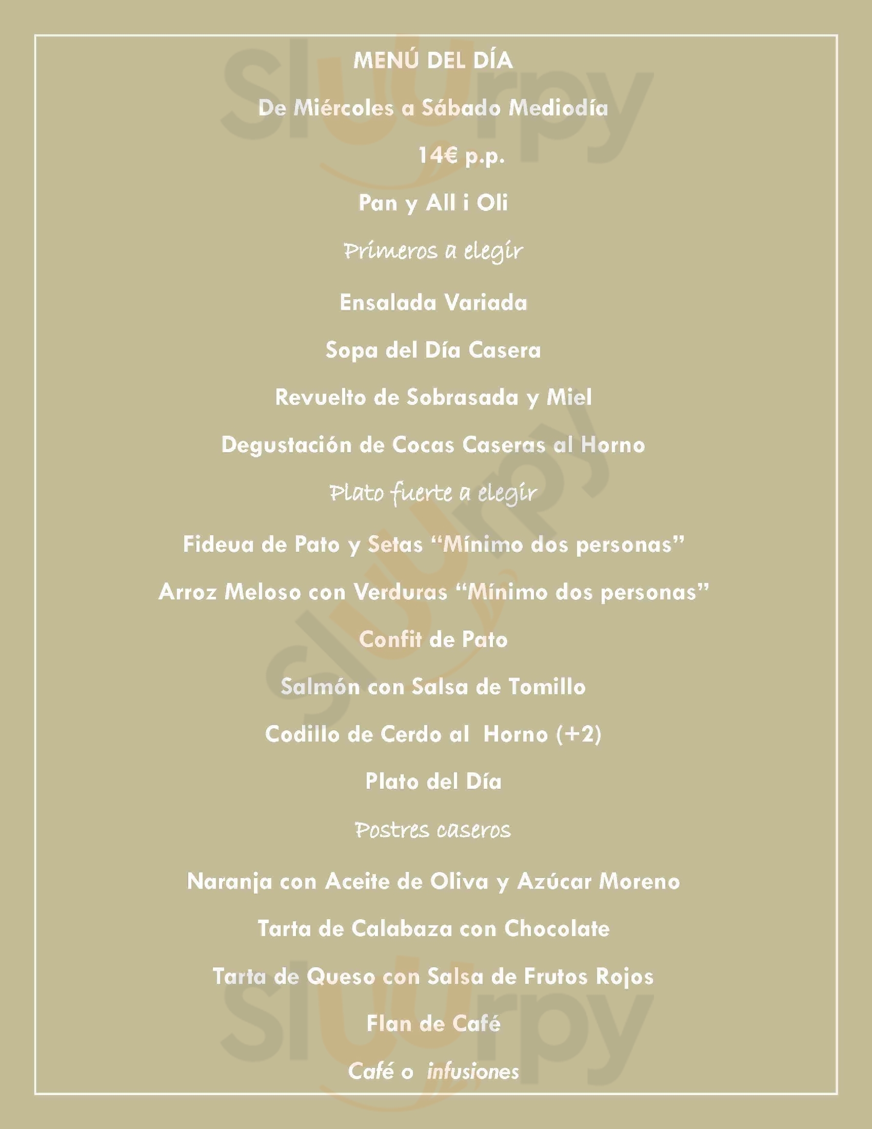 Venta Del Collao Benimaurell Menu - 1