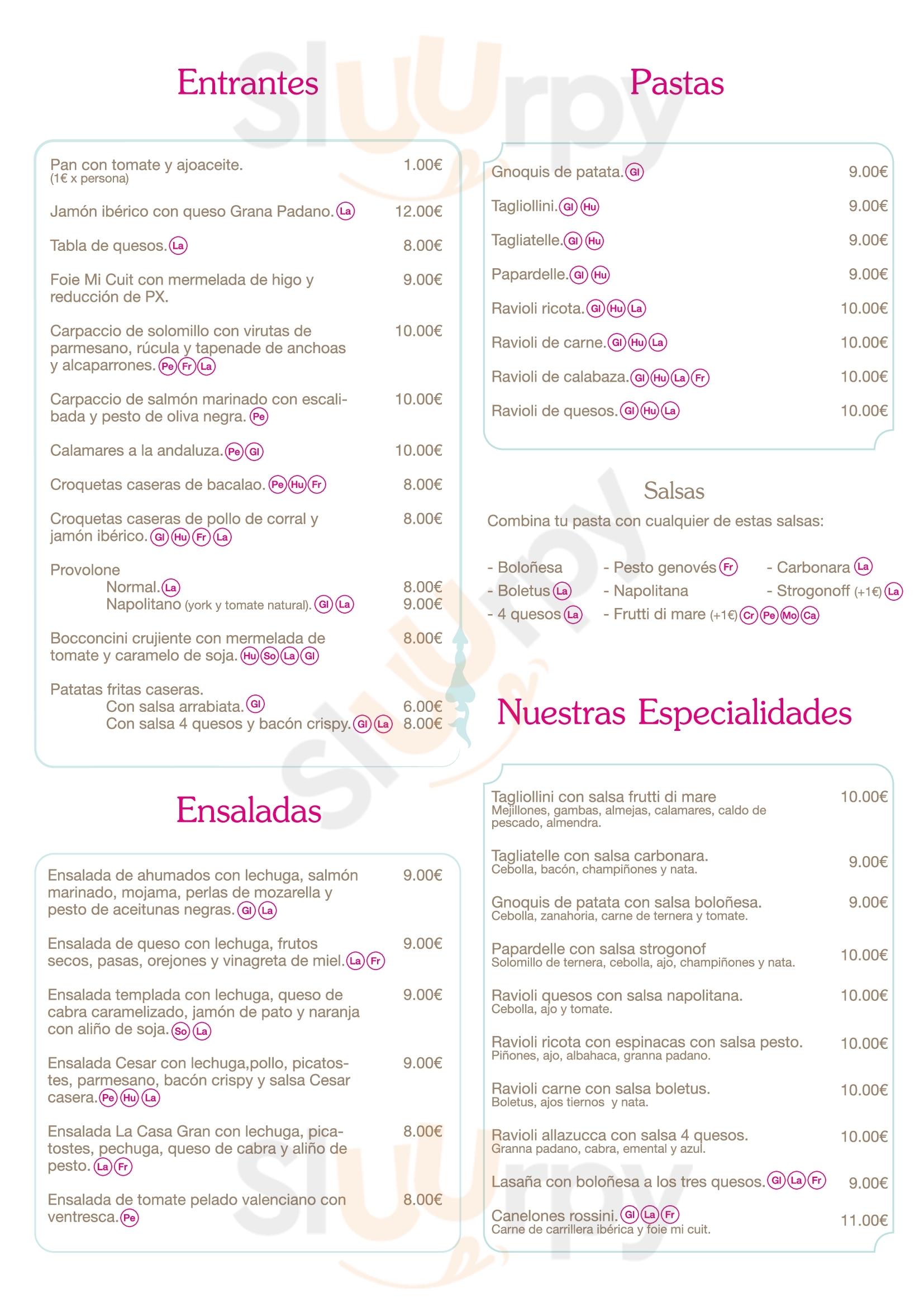 La Casa Gran Guardamar de la Safor Menu - 1