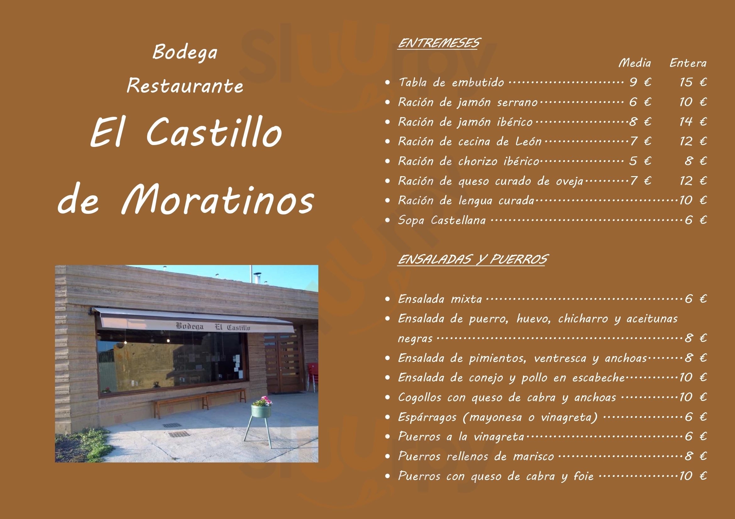 Bodega Restaurante El Castillo De Moratinos Moratinos Menu - 1