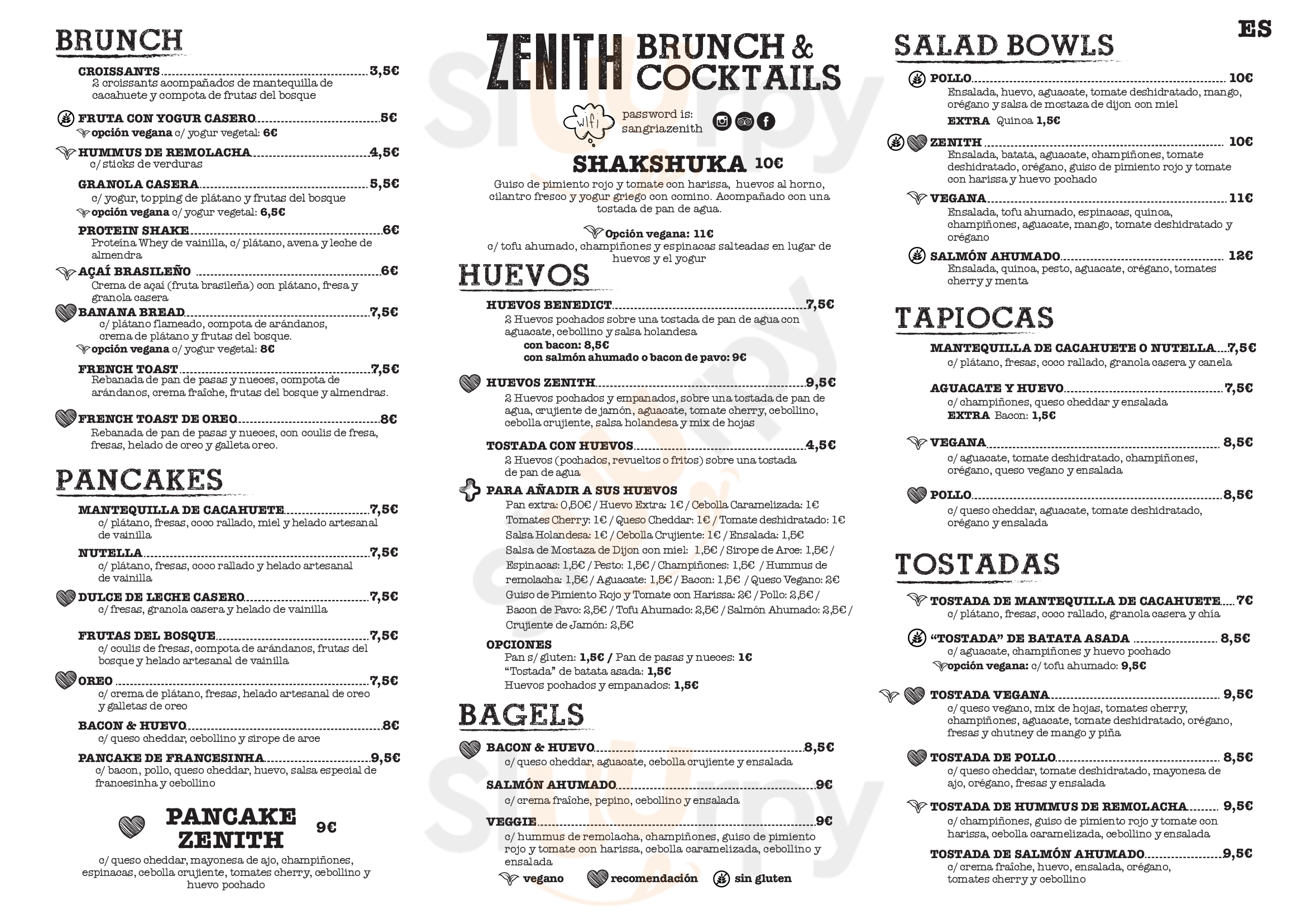 Zenith Brunch & Cocktails Madrid Menu - 1