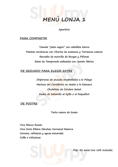 La Lonja De Pozuelo menu