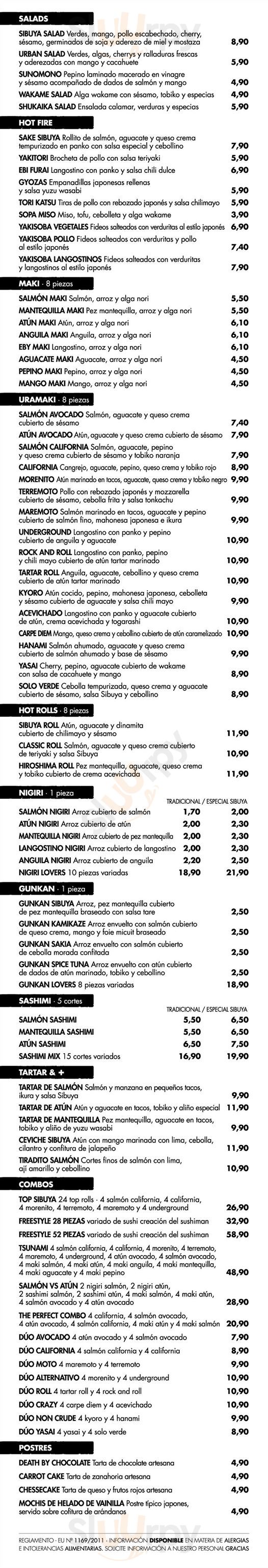 Sibuya Urban Sushi Bar Gijón Gijón Menu - 1
