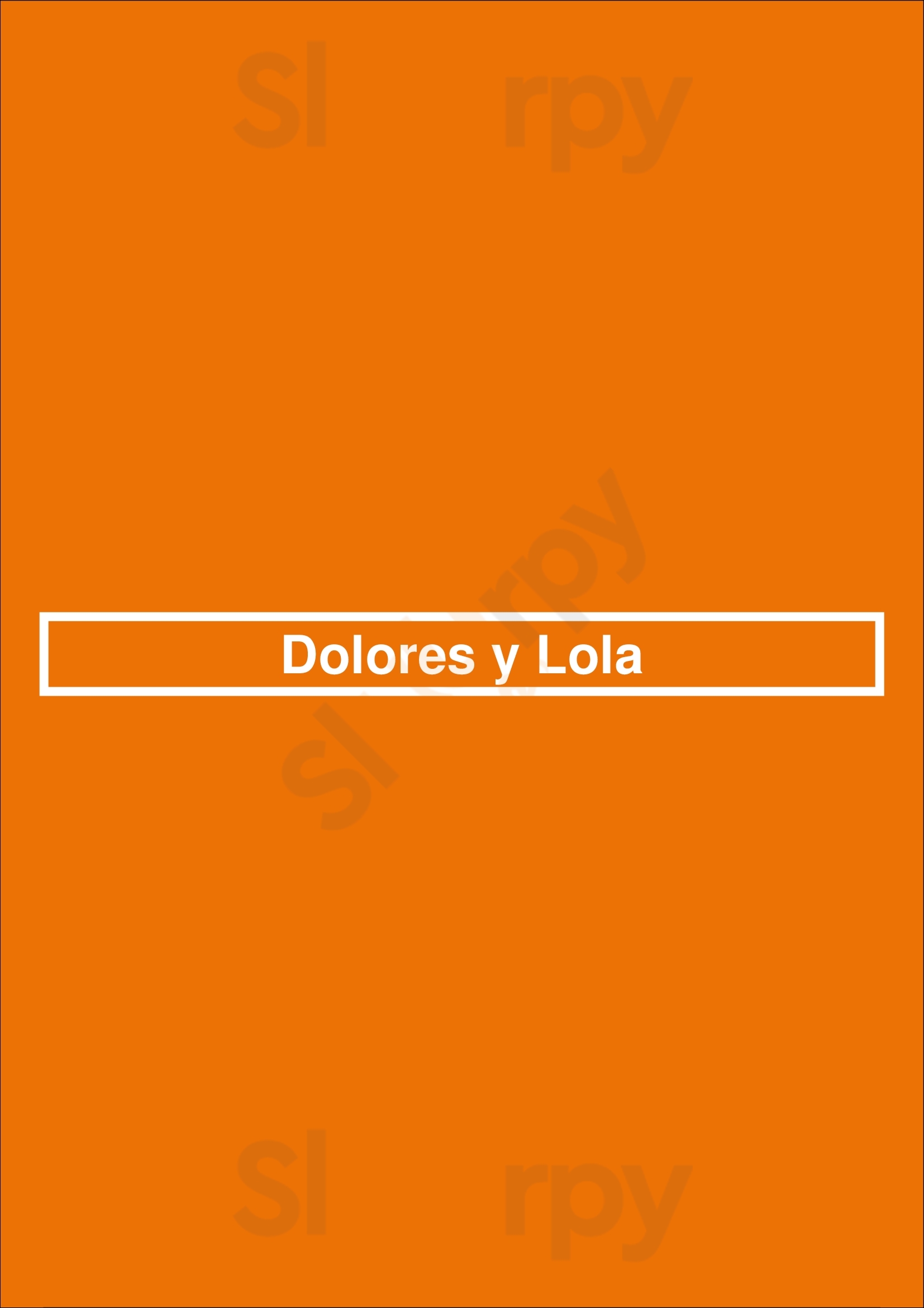 Dolores Y Lola Madrid Menu - 1