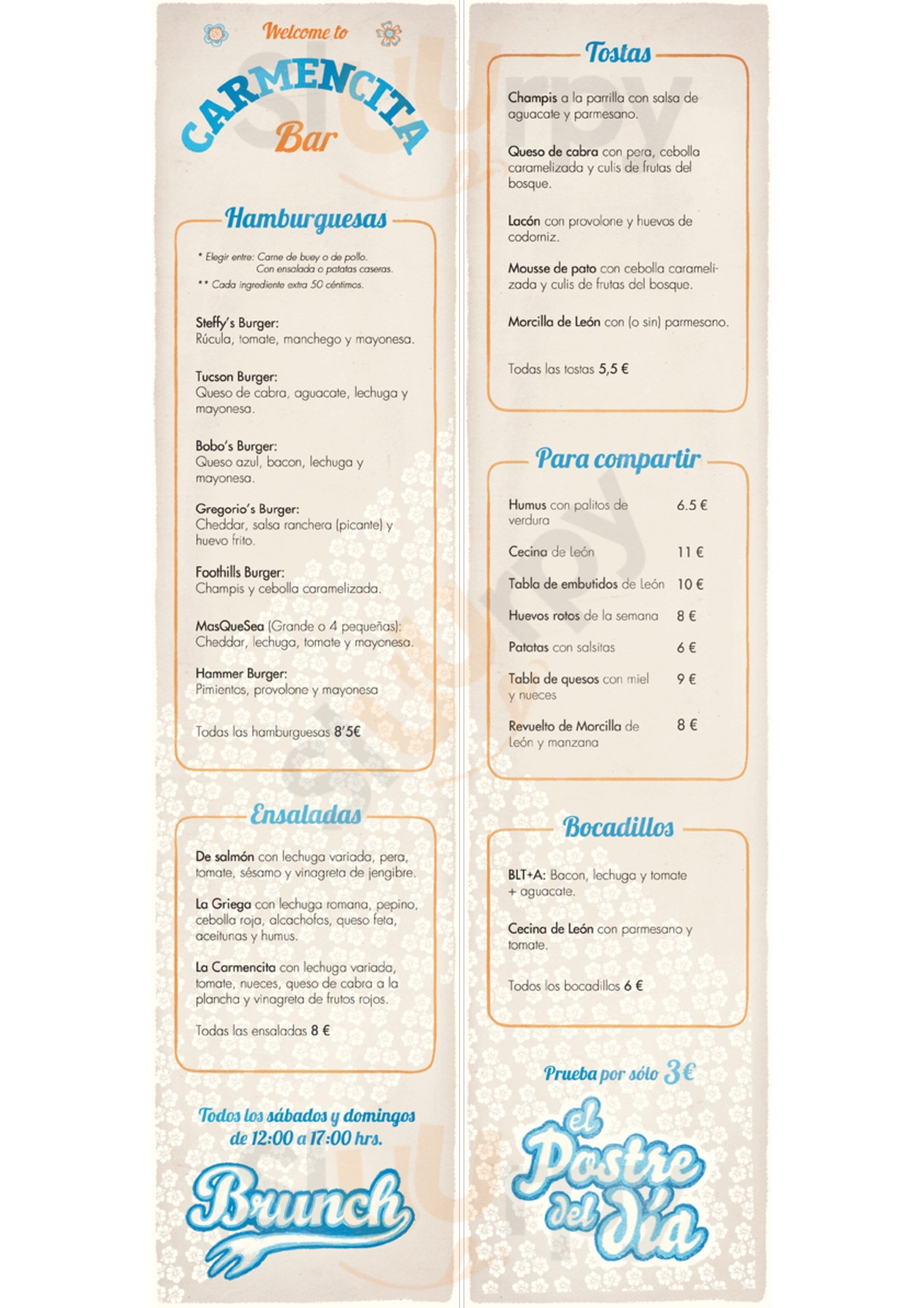 Carmencita Brunch Madrid Menu - 1