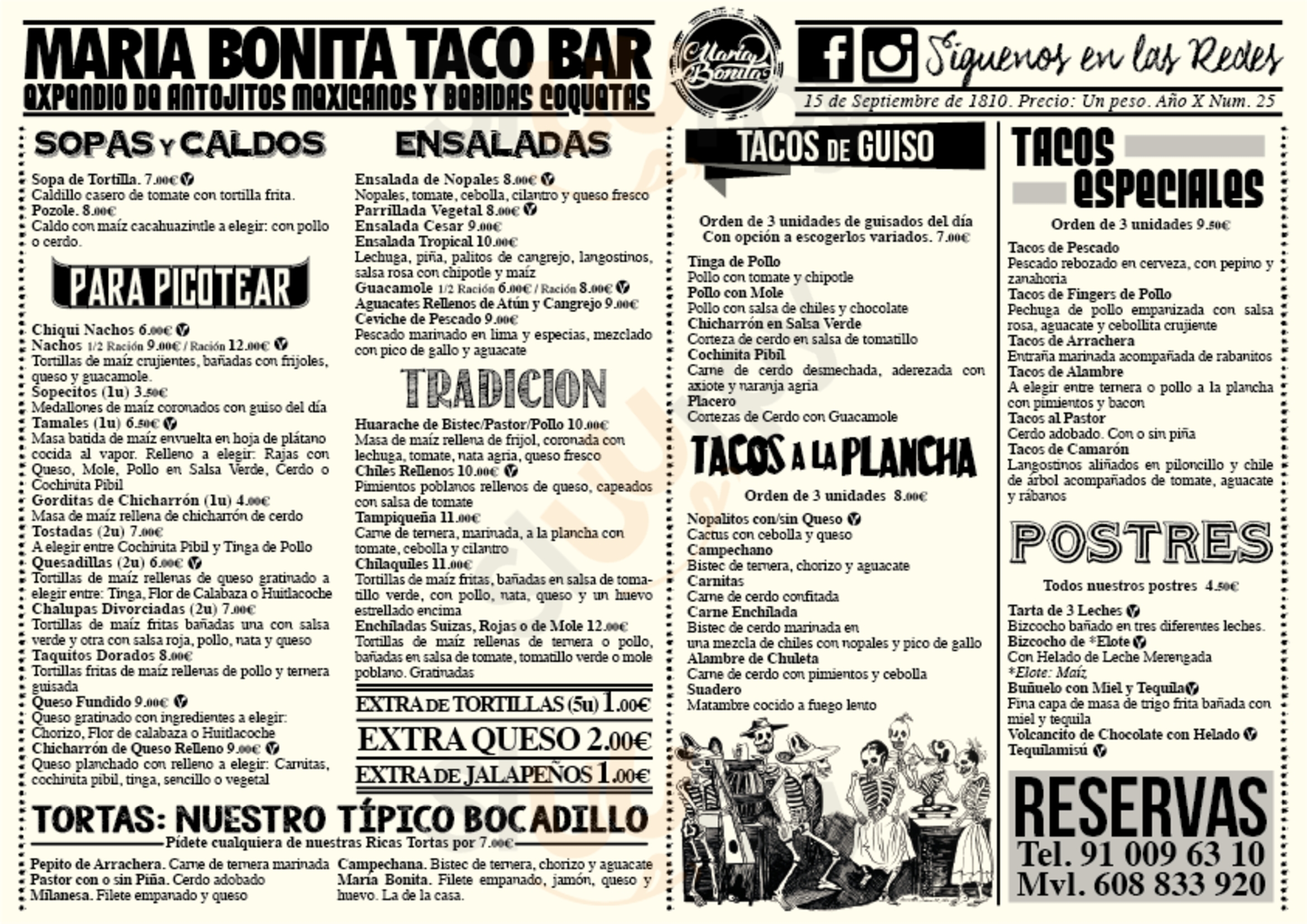 Maria Bonita Taco Bar Madrid Menu - 1