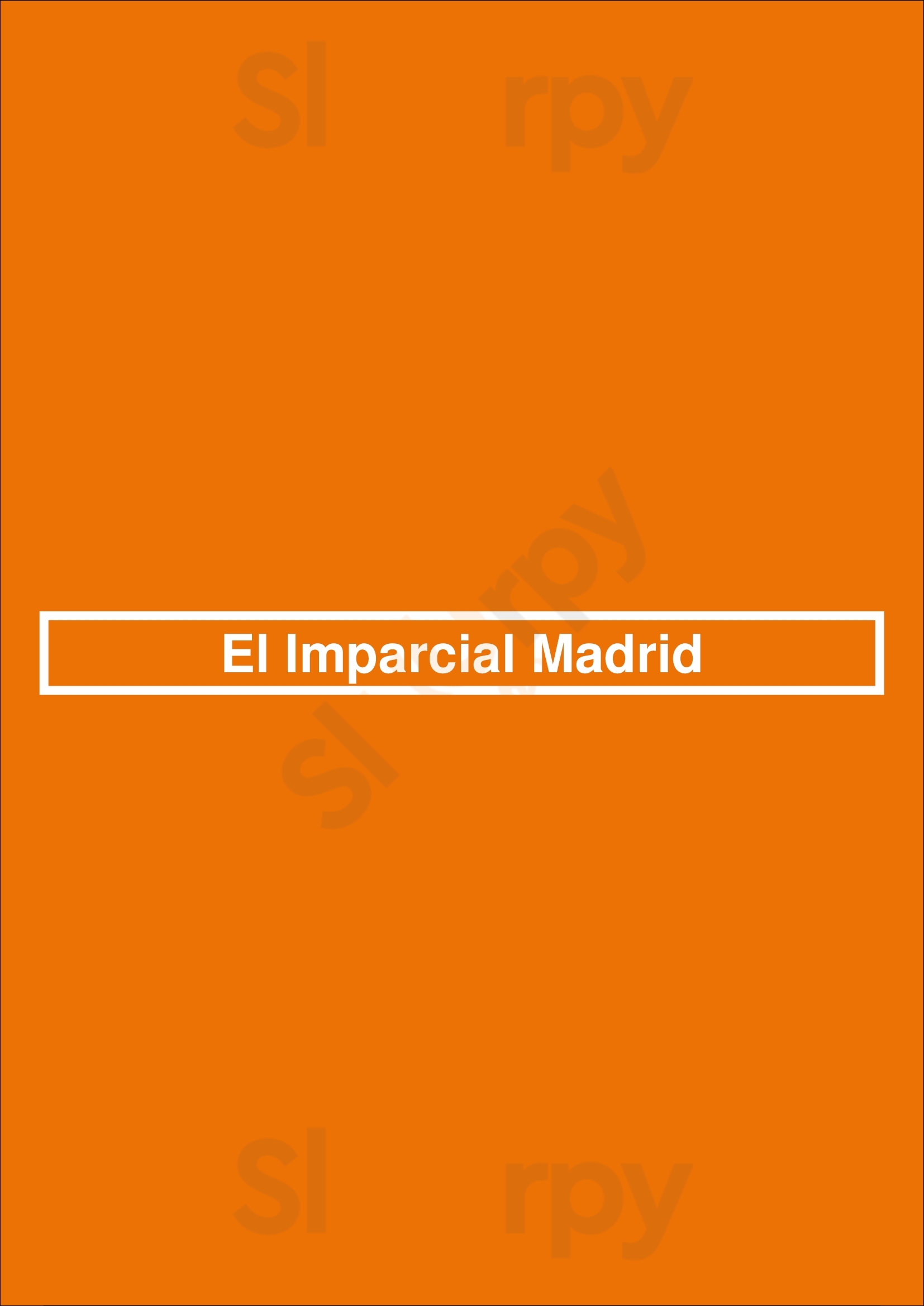 El Imparcial Madrid Madrid Menu - 1