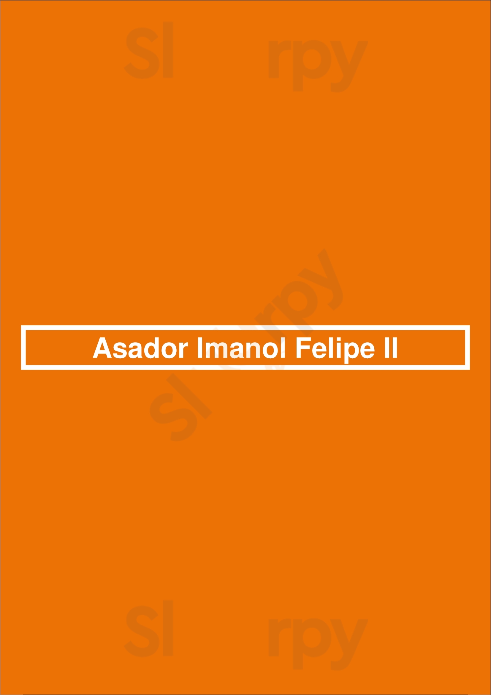Main Menu - Asador Imanol Felipe Ii