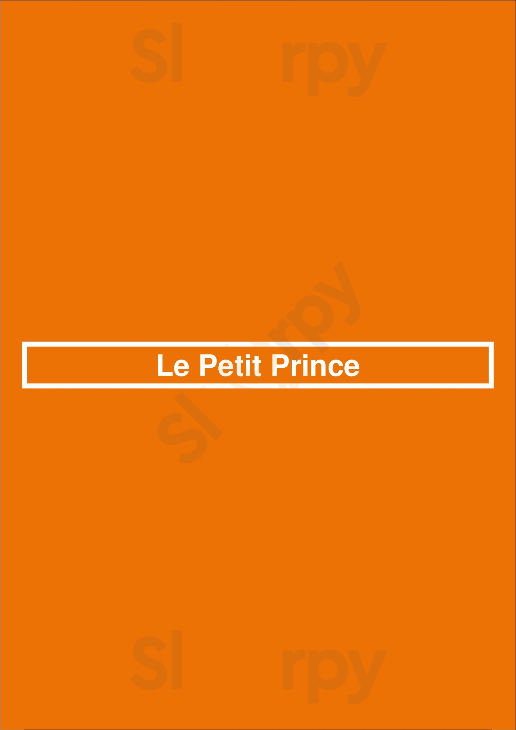 Le Petit Prince Madrid Menu - 1