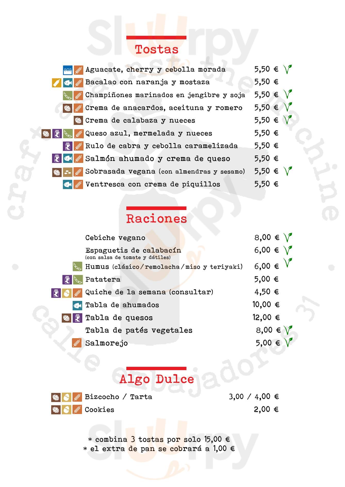 Craft Against The Machine Madrid Menu - 1