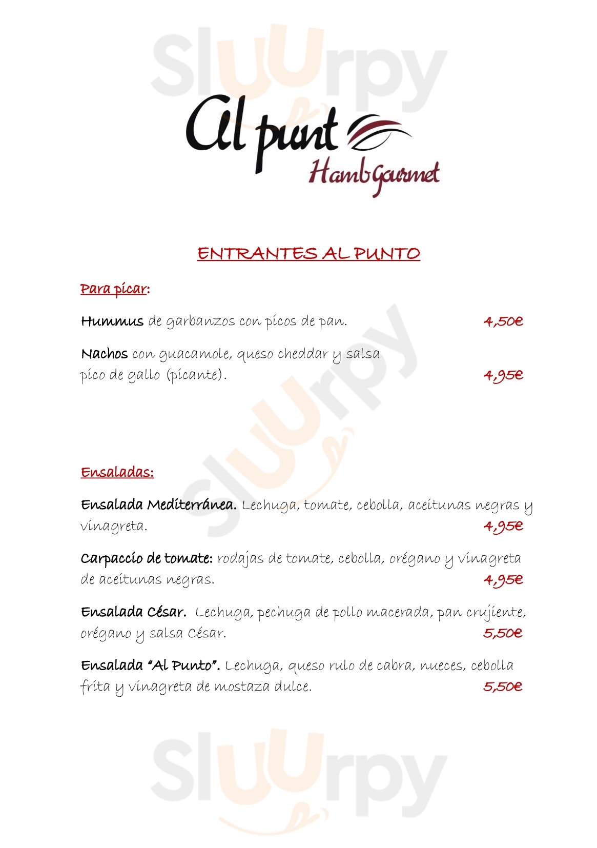 Al Punto Hambgourmet San Lorenzo de El Escorial Menu - 1