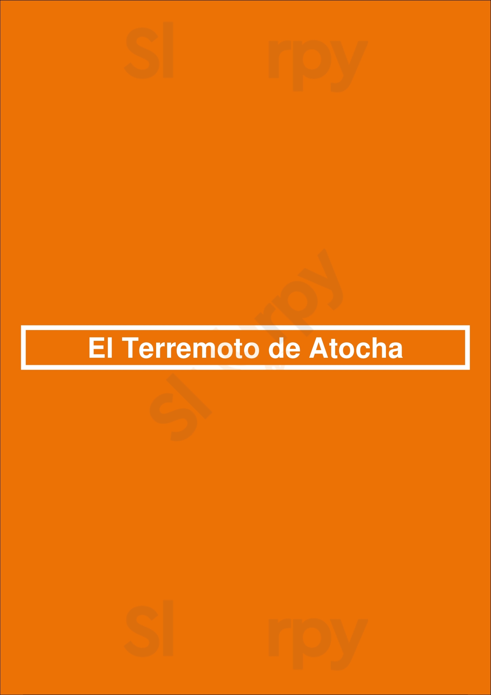 El Terremoto De Atocha Madrid Menu - 1
