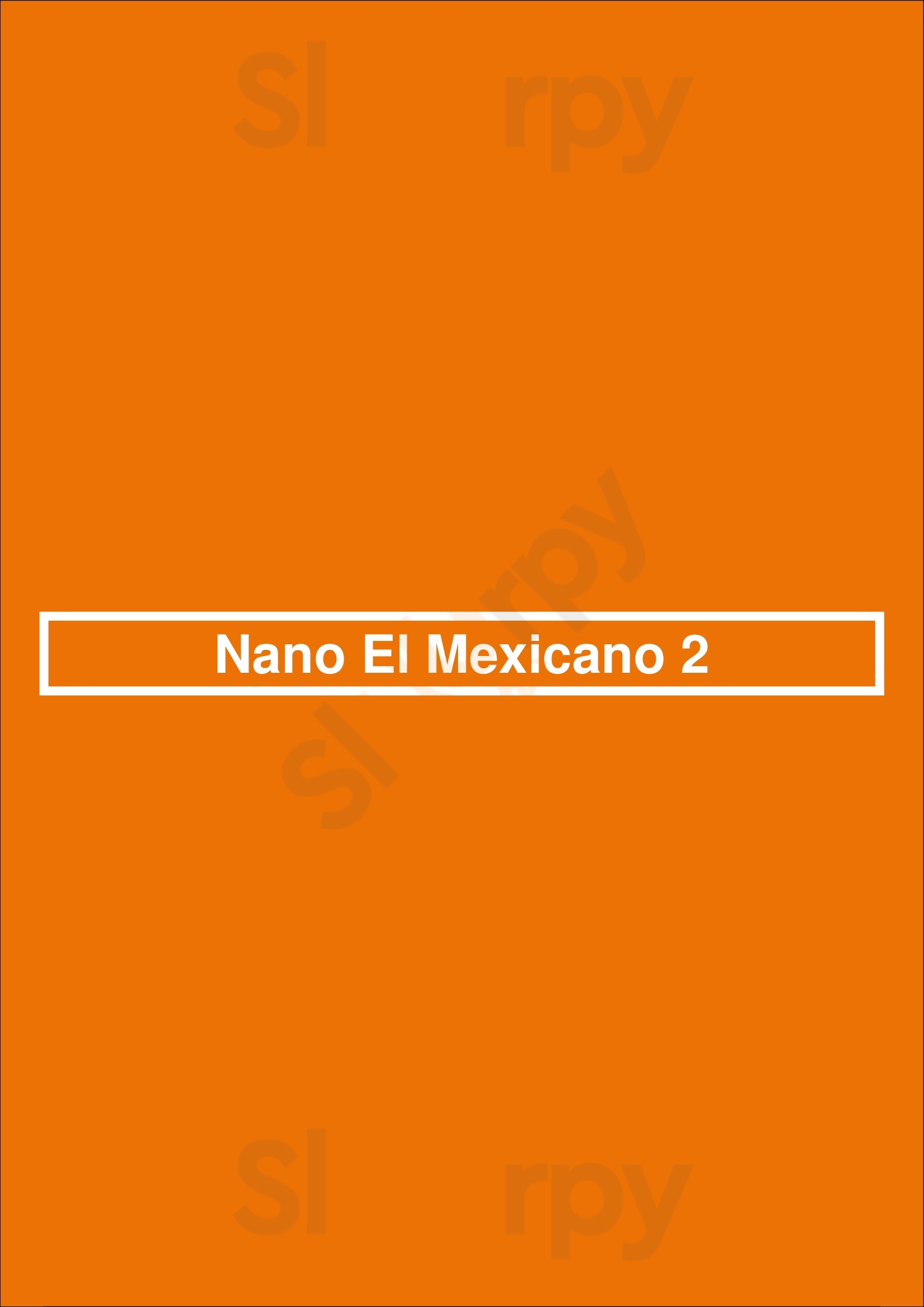 Nano El Mexicano 2 Madrid Menu - 1