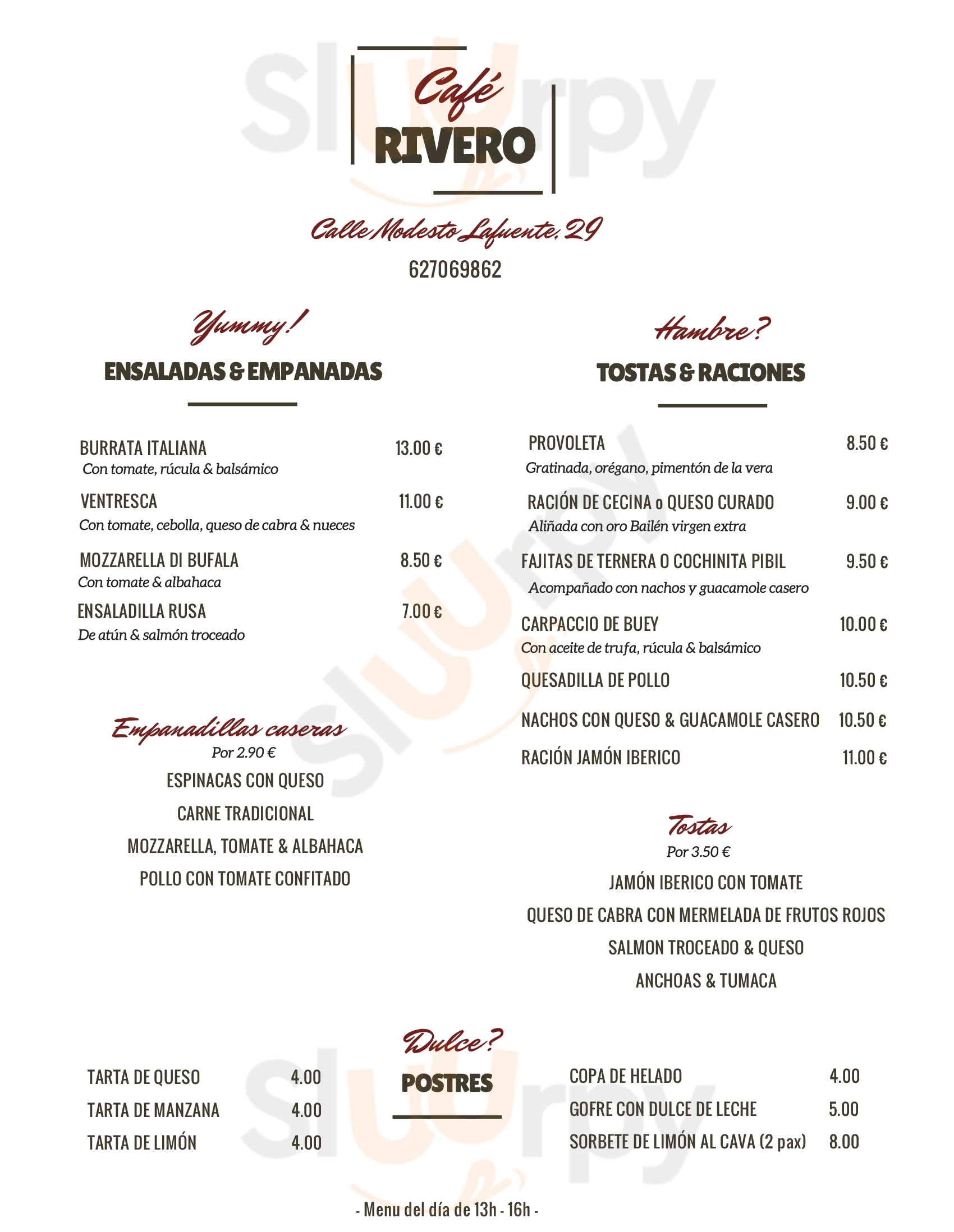 Cafe Rivero Madrid Menu - 1