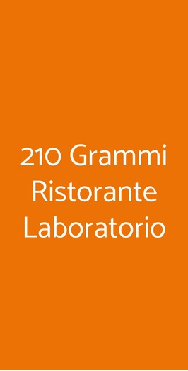 210 Grammi Ristorante Laboratorio, Trapani