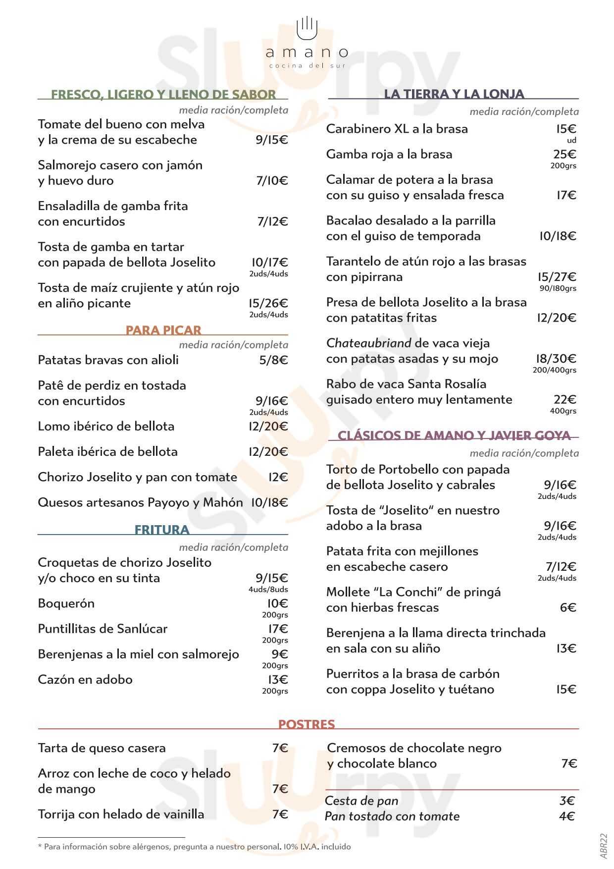 Amano Restaurante Madrid Menu - 1