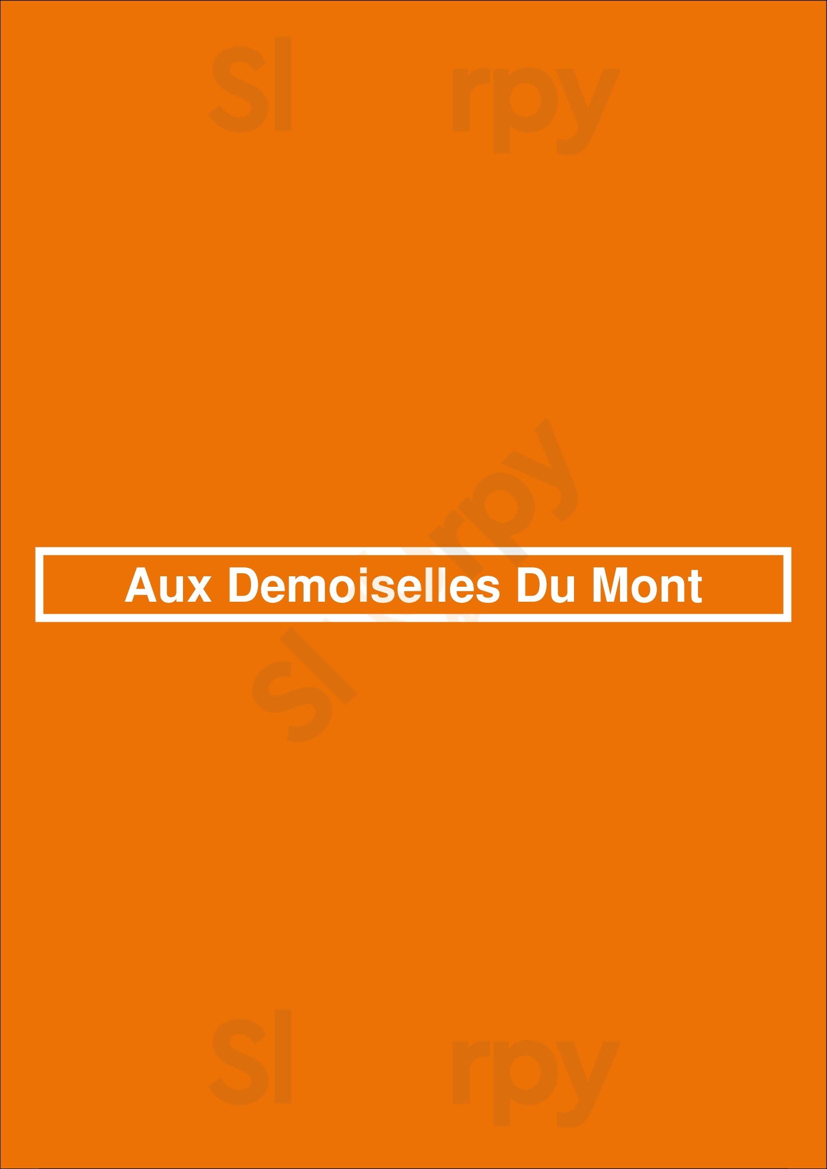Aux Demoiselles Du Mont Marseille Menu - 1