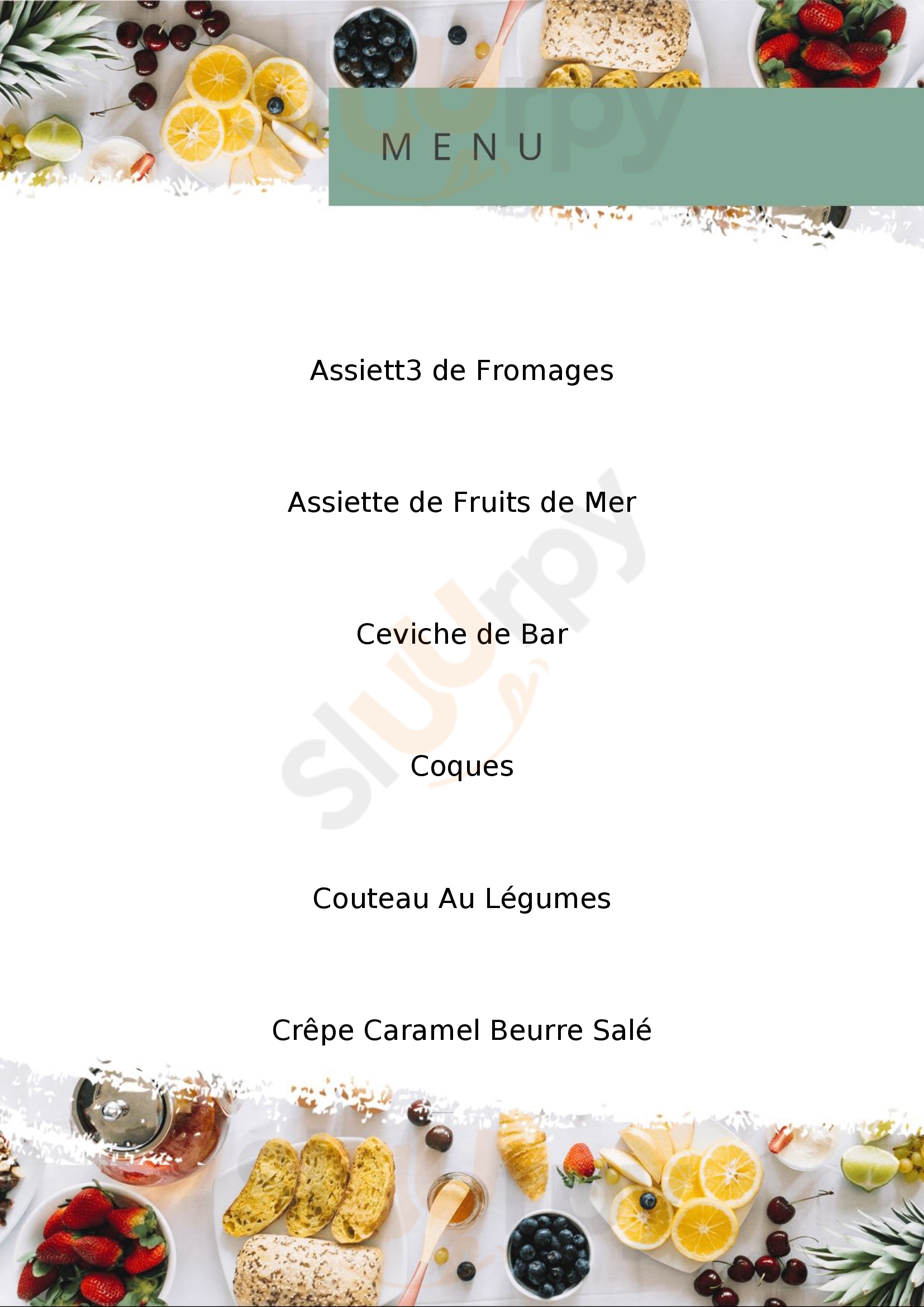 Les Affiches Trouville Menu - 1