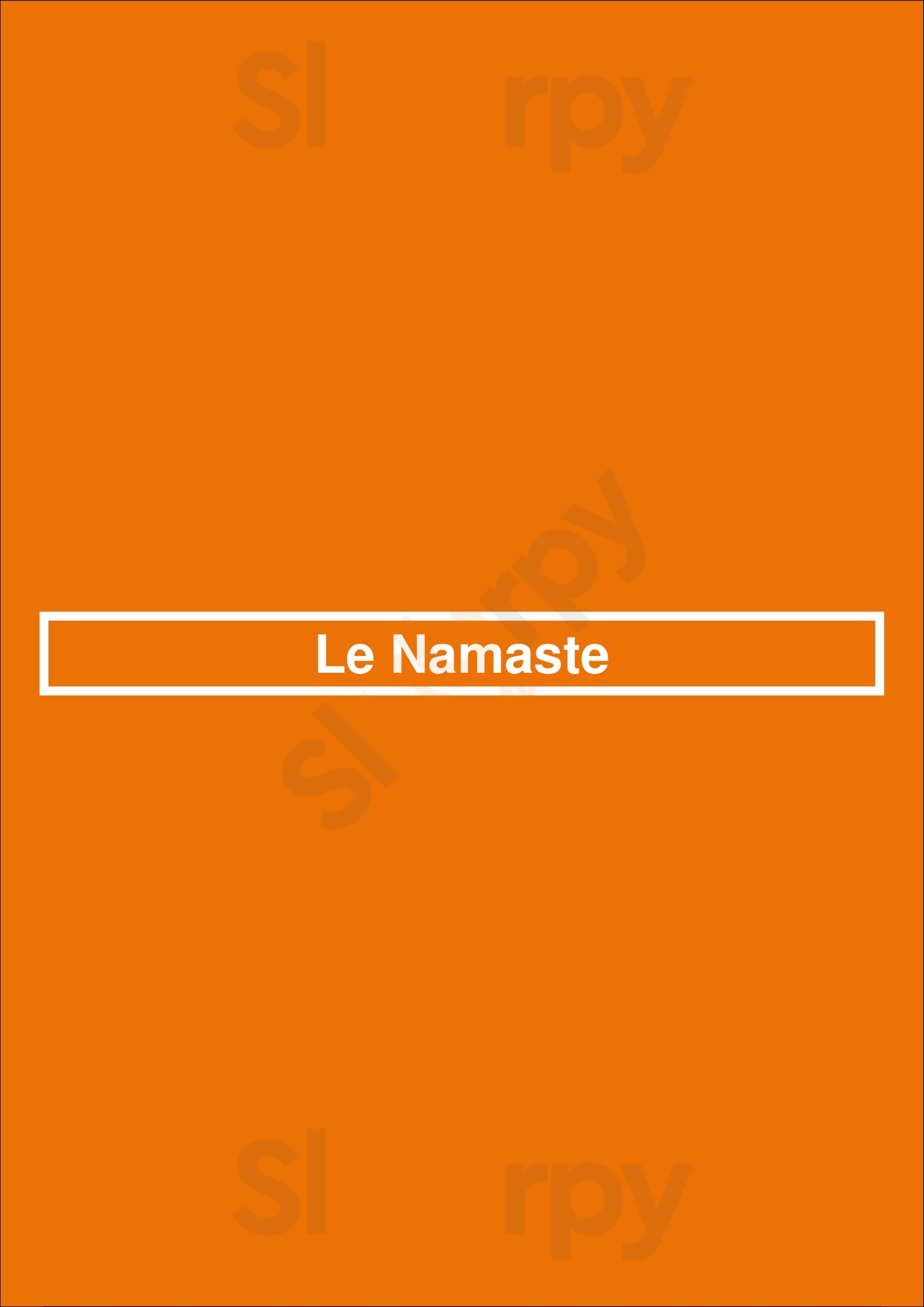 Le Namaste   Strasbourg Menu - 1