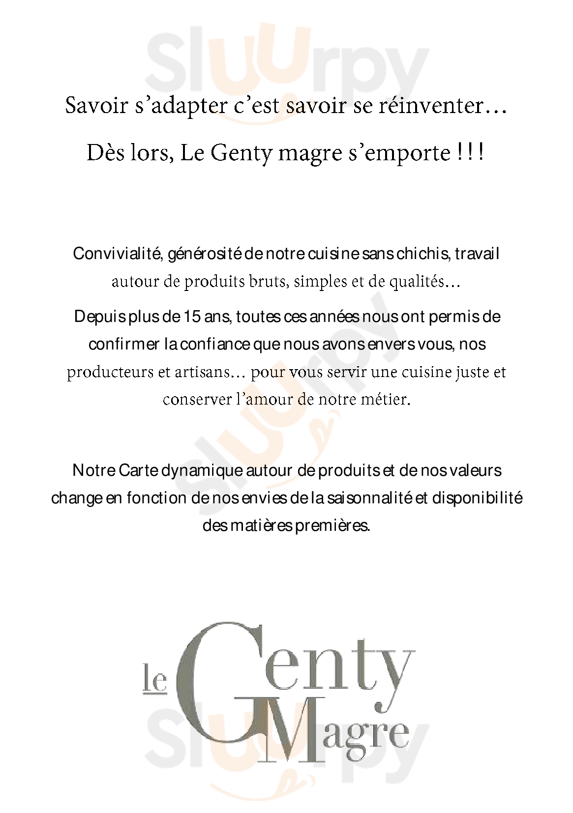 Le Genty Magre Toulouse Menu - 1