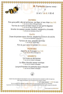 La Table Du Pradon menu