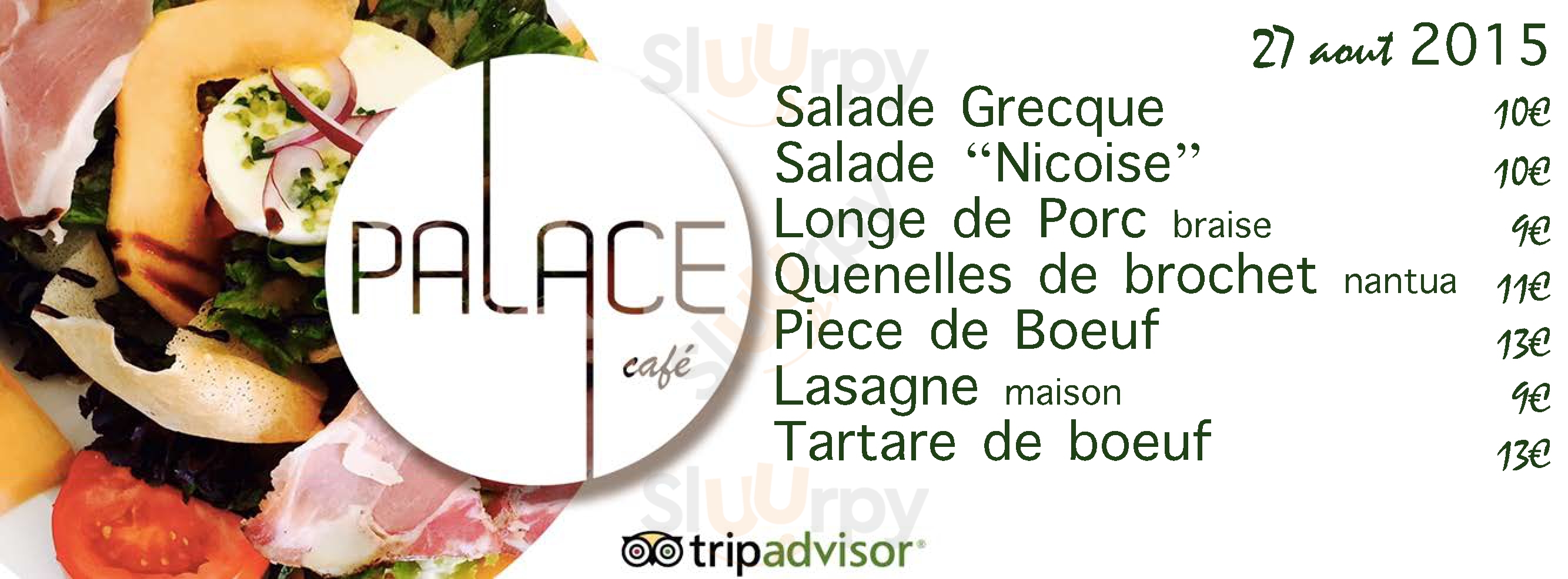 Palace Café Grenoble Menu - 1