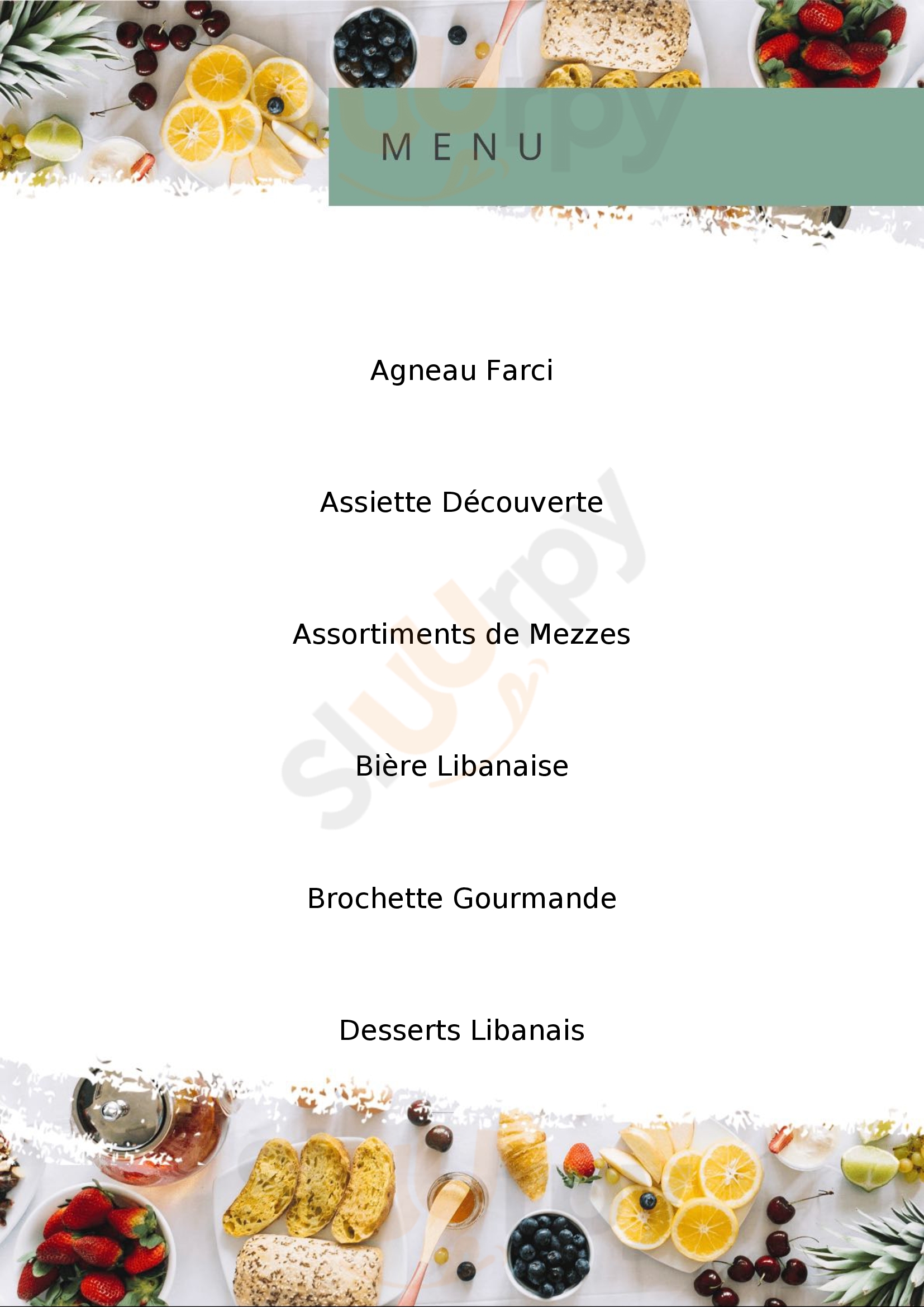 Le Cedre Grenoble Menu - 1