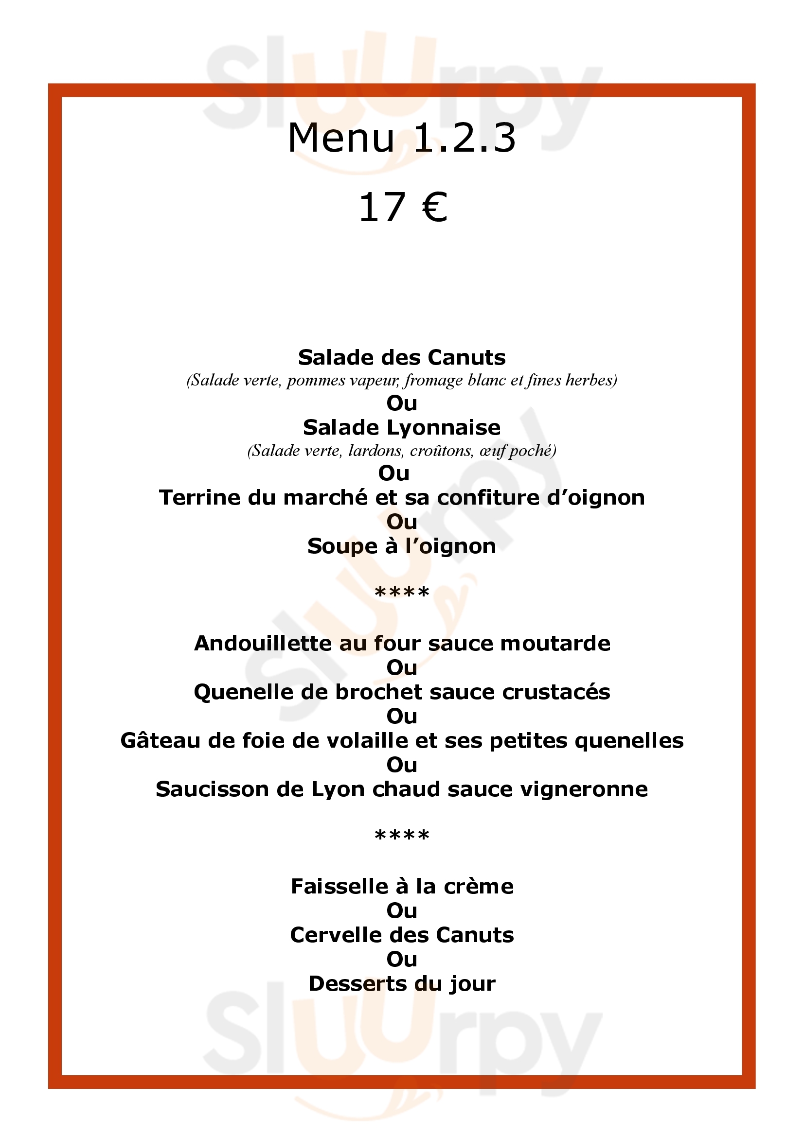 Restaurant Un Deux Trois Lyon Menu - 1