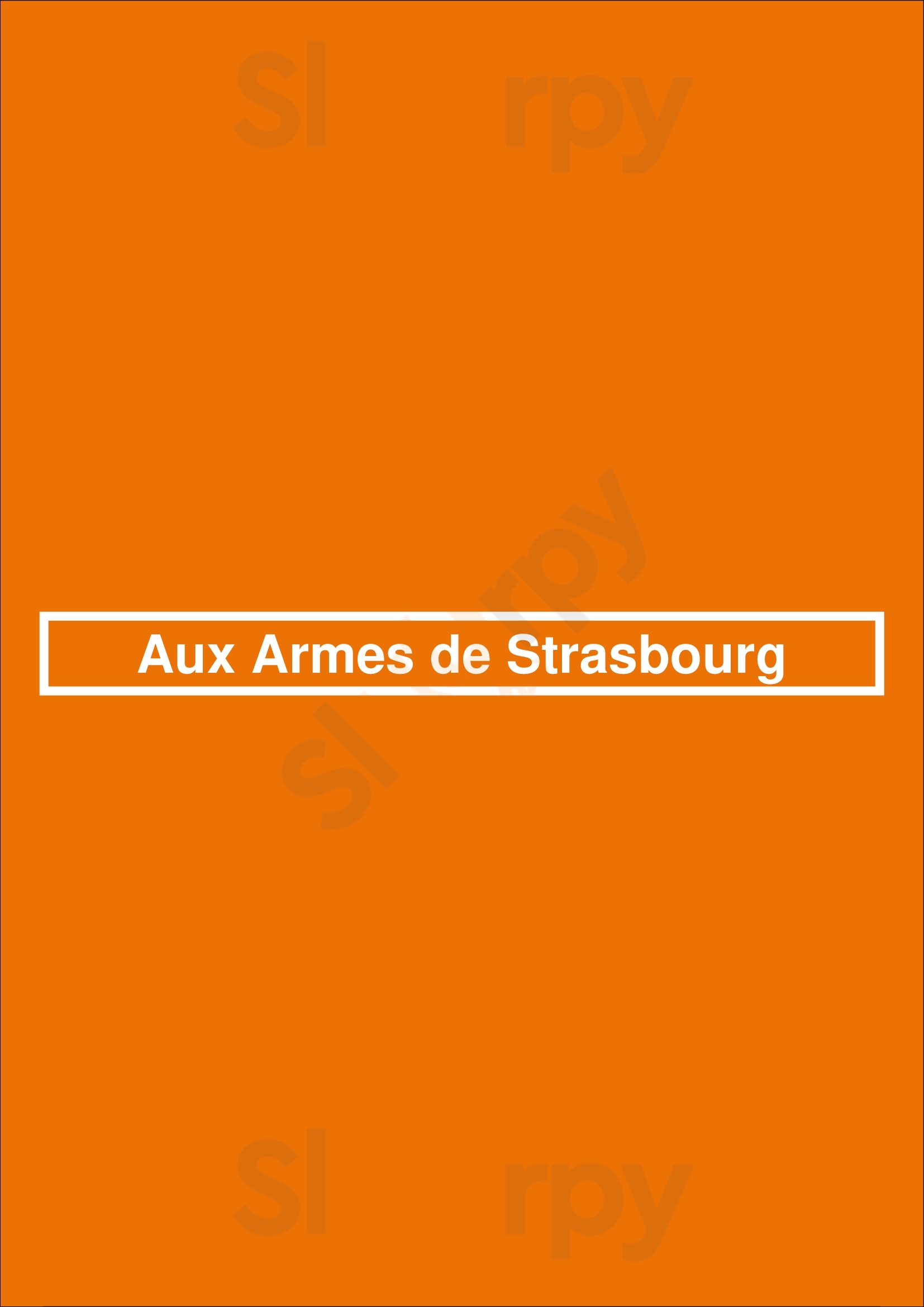 Aux Armes De Strasbourg   Strasbourg Menu - 1