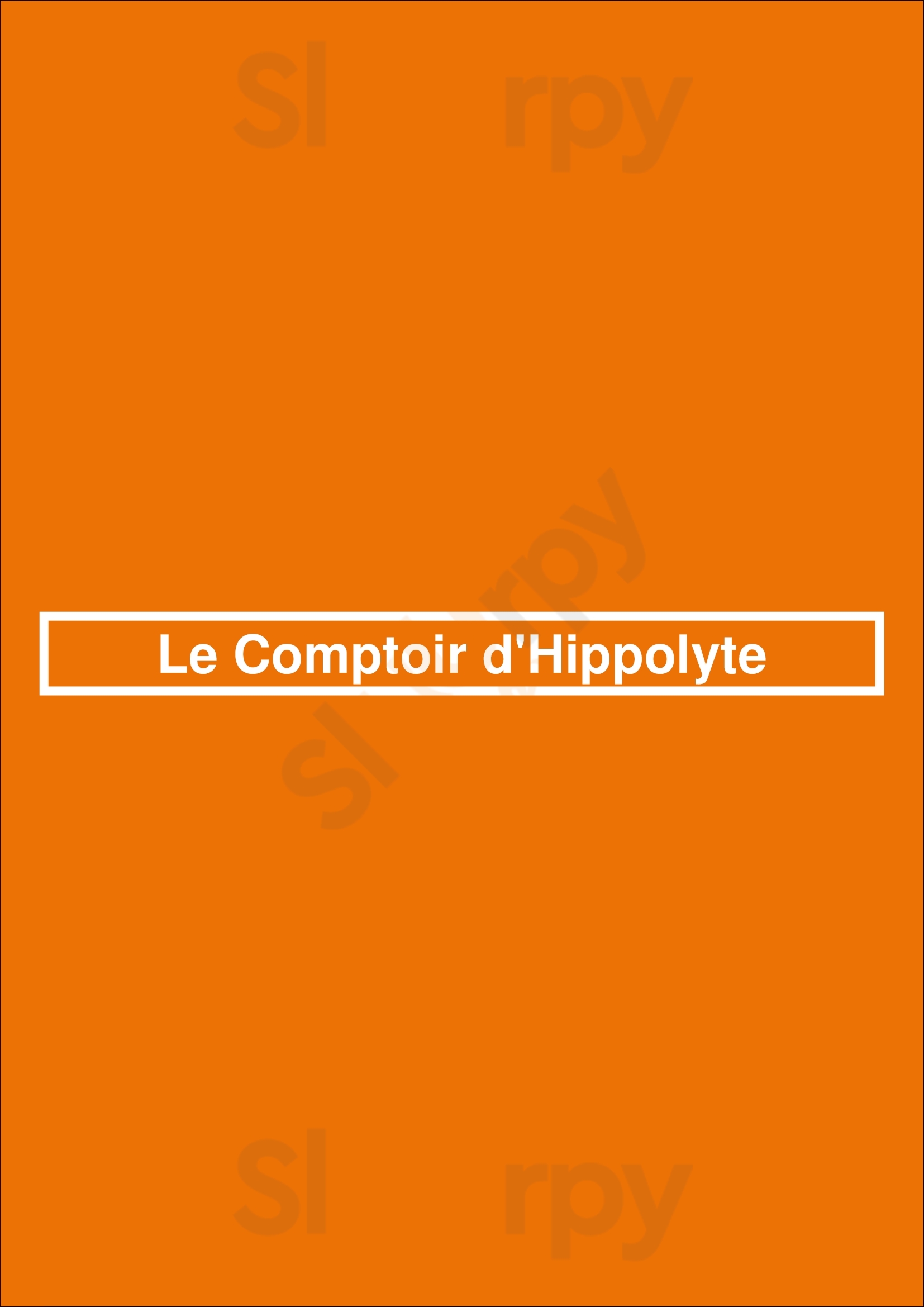 Le Comptoir D'hippolyte Grenoble Menu - 1
