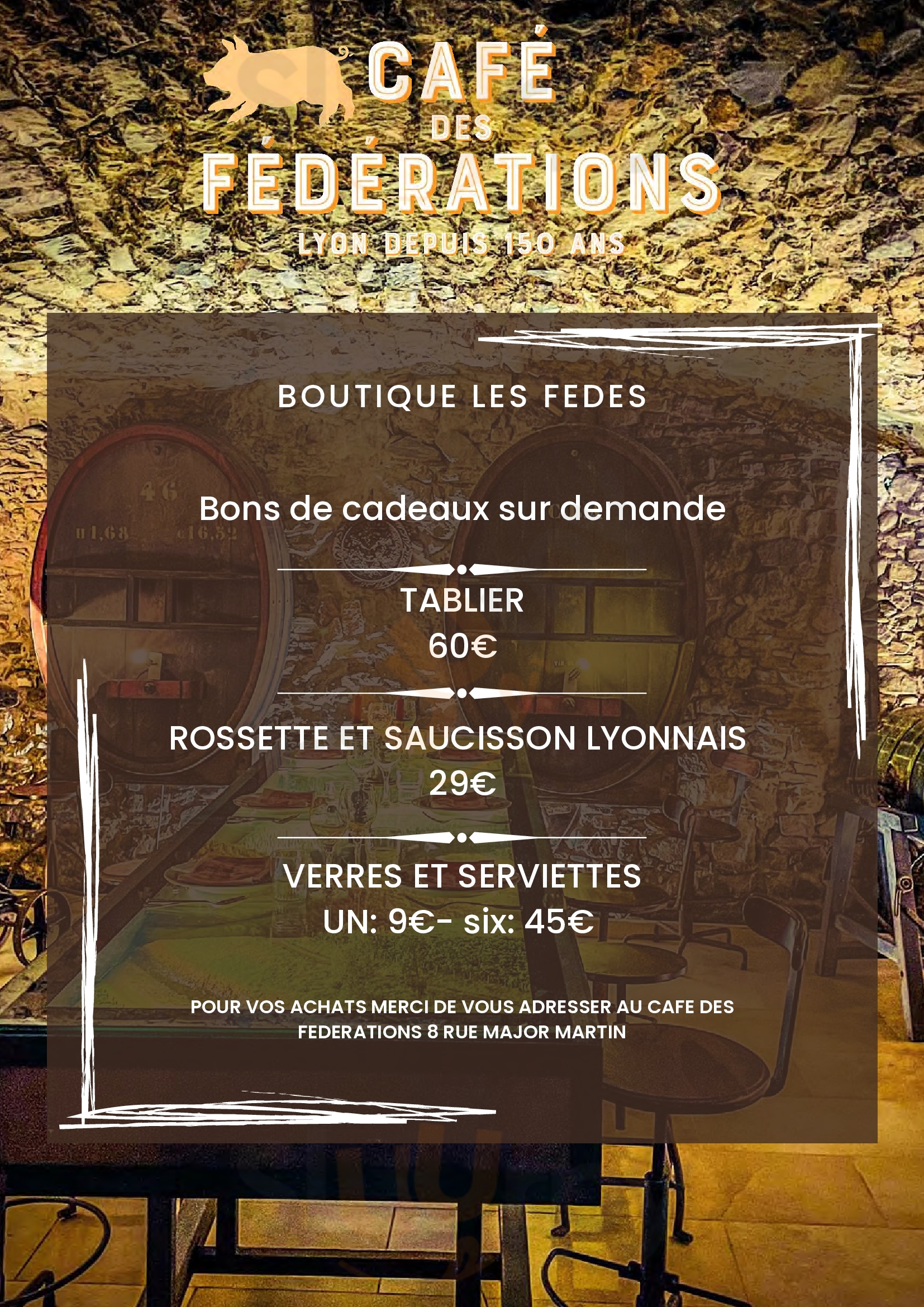 Café Des Fédérations Lyon Menu - 1